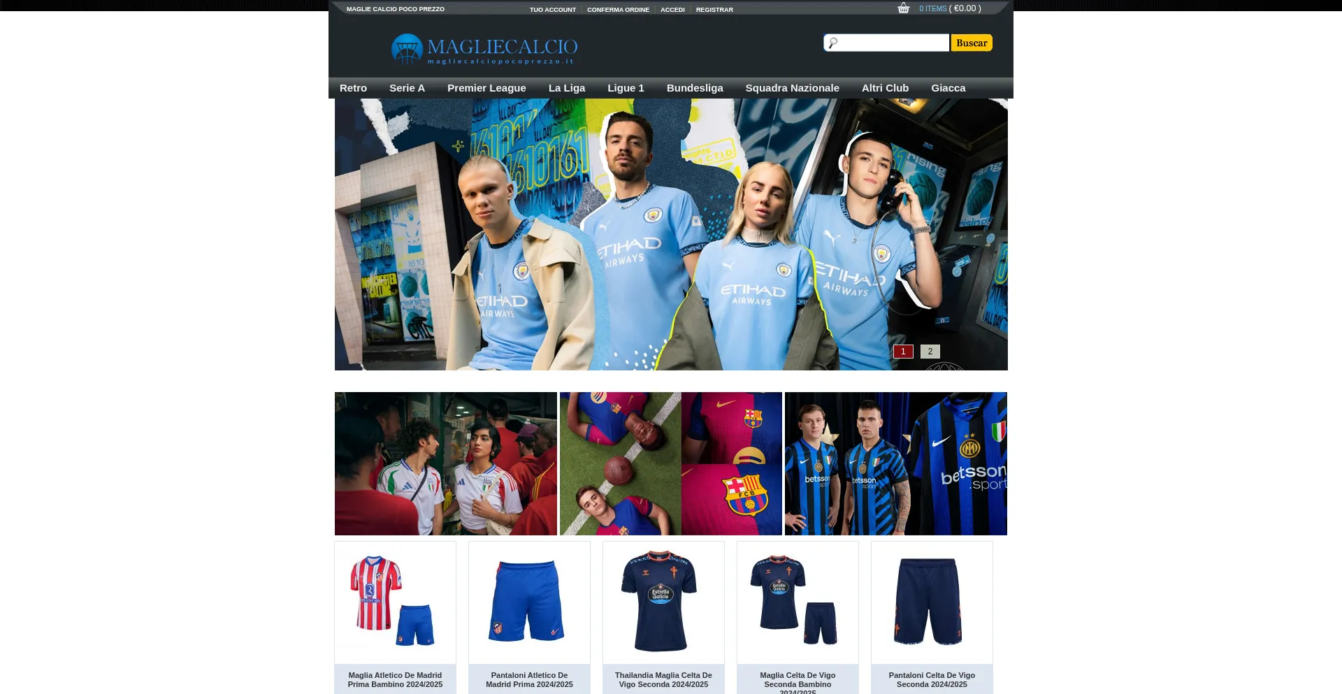 Website screenshot of Magliecalciopocoprezzo.it