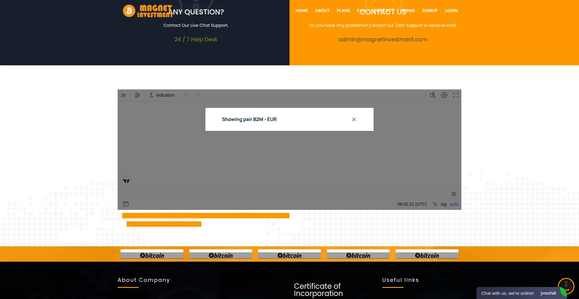 Website screenshot of Magnetinvestment.com