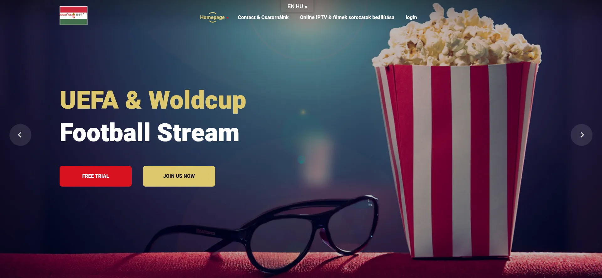 Website screenshot of Magyar-iptv.com