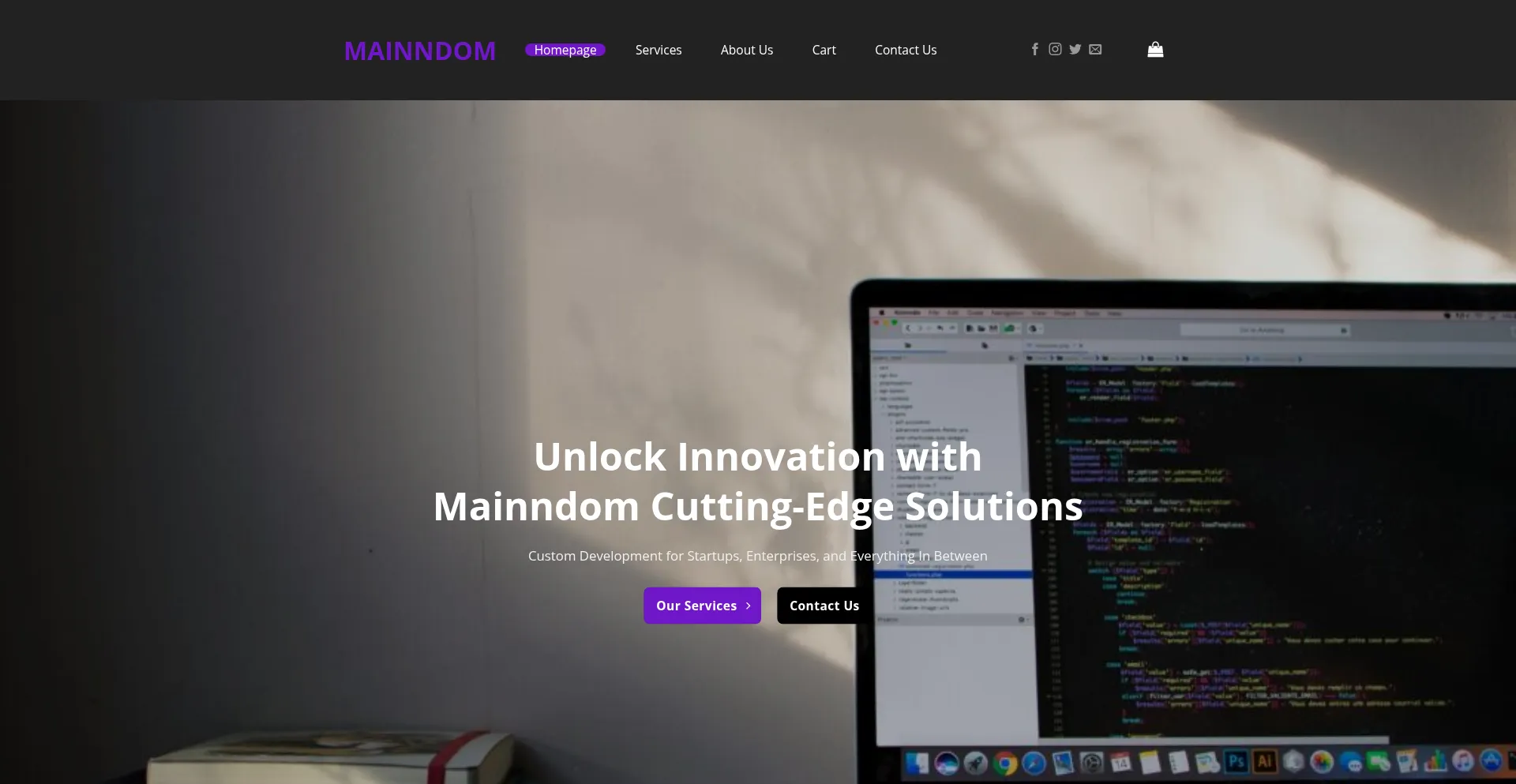 Website screenshot of Mainndom.com