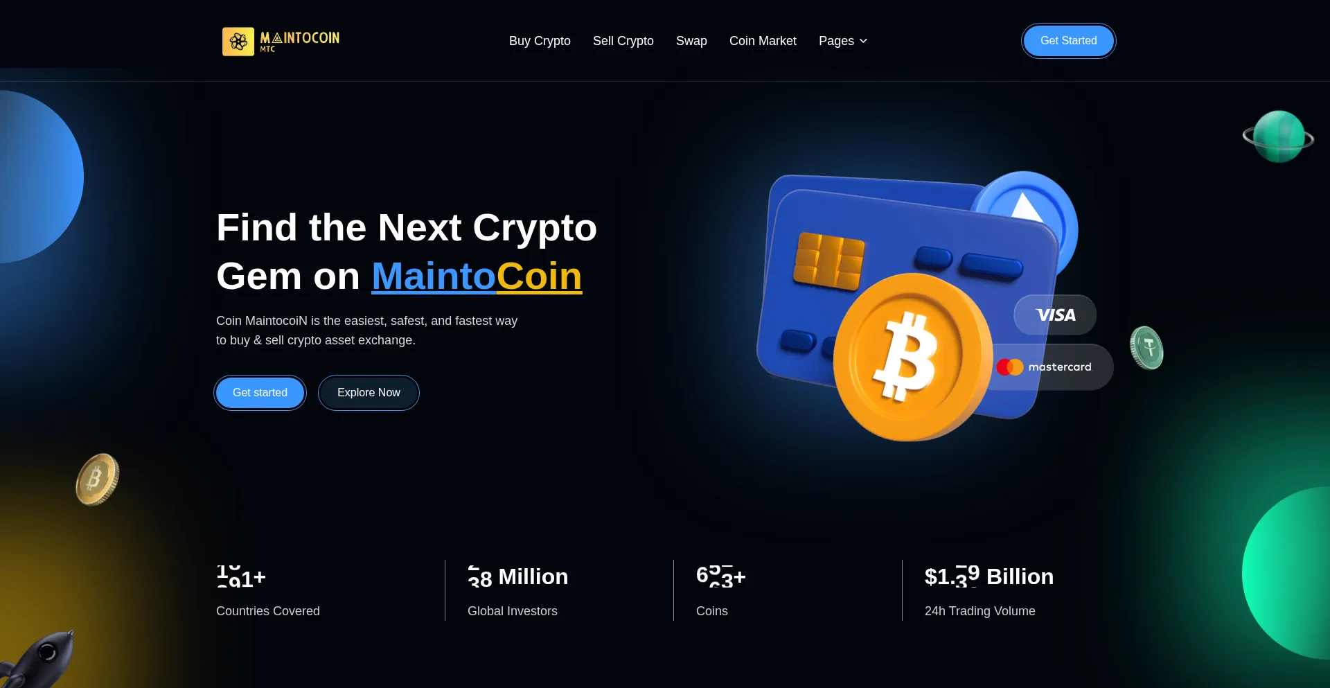 Website screenshot of Maintocoin.org