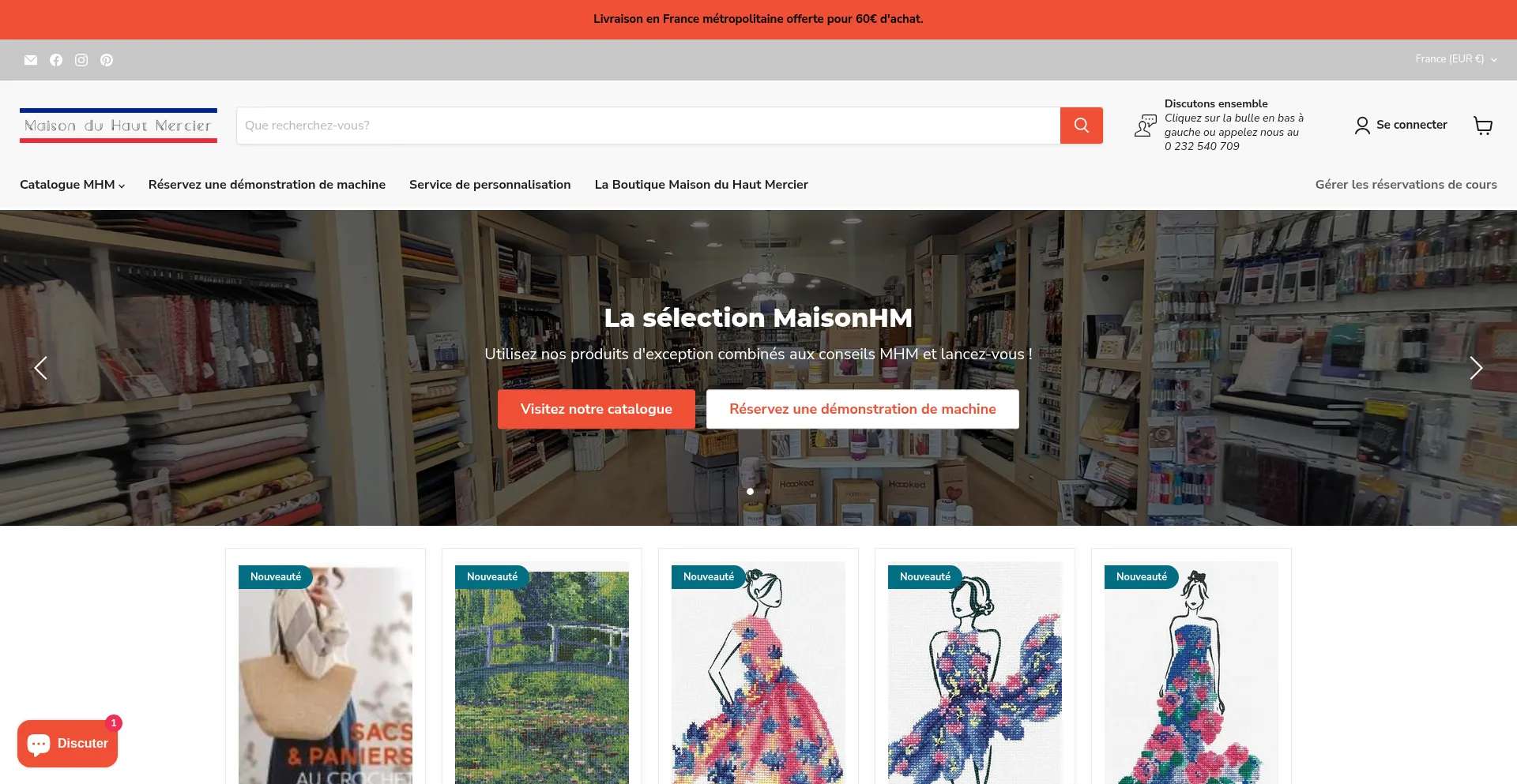 Website screenshot of Maison-hm.fr