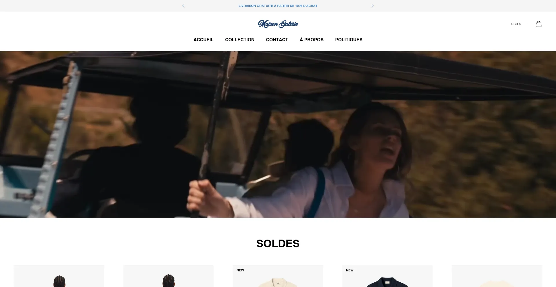 Website screenshot of Maisongalerieboutique.com