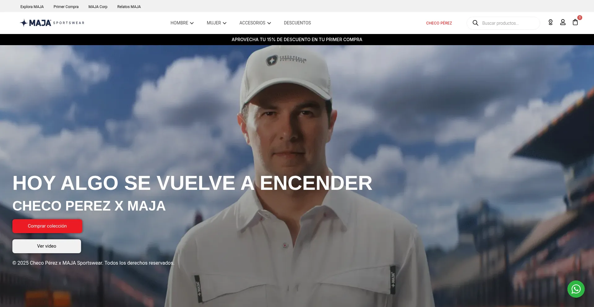 Website screenshot of Majasportswear.com