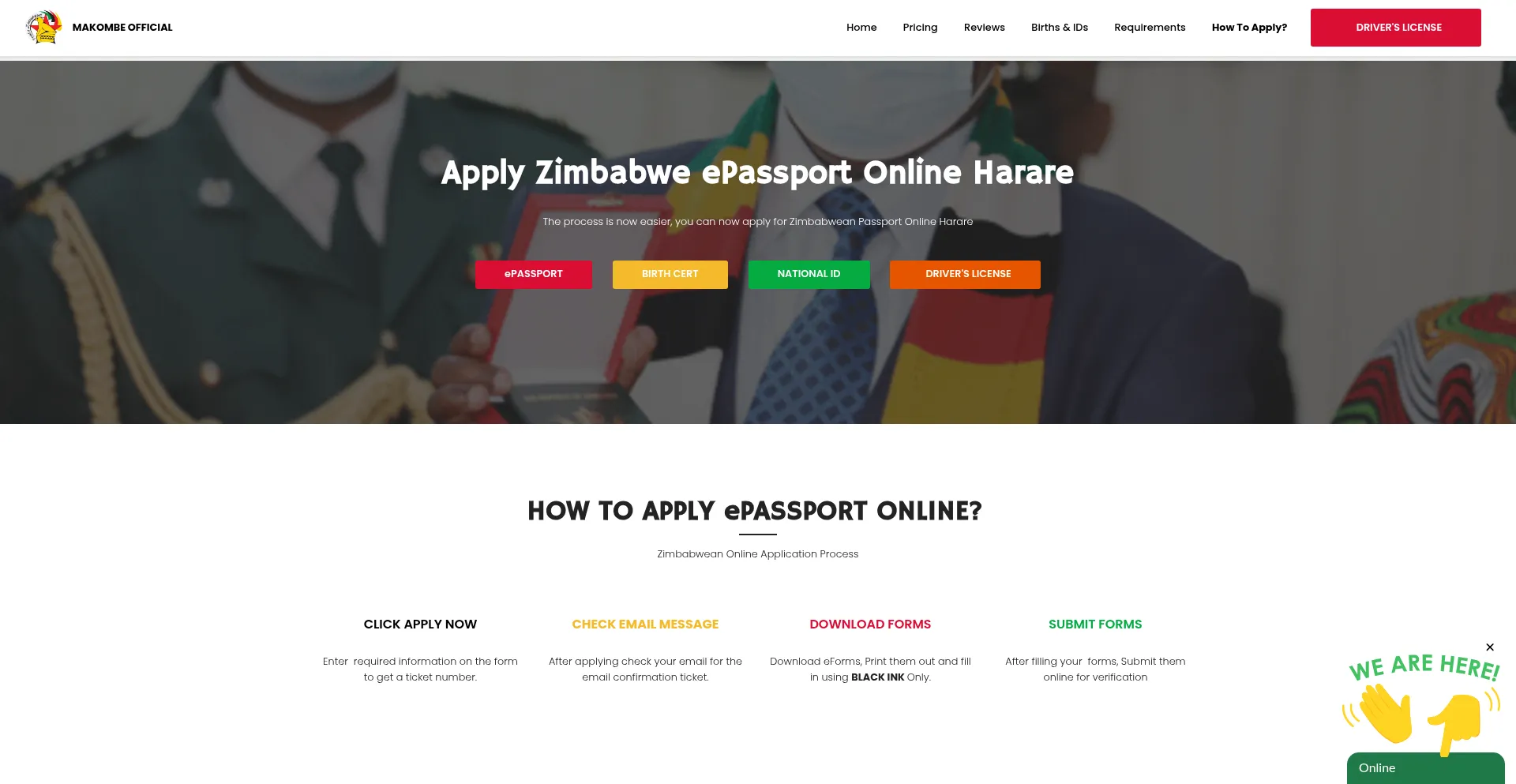 Website screenshot of Makombeofficial.site