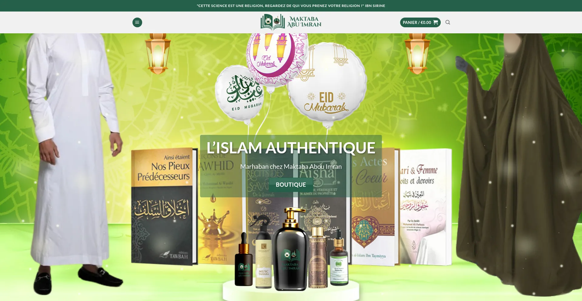 Website screenshot of Maktaba-abou-imran.com