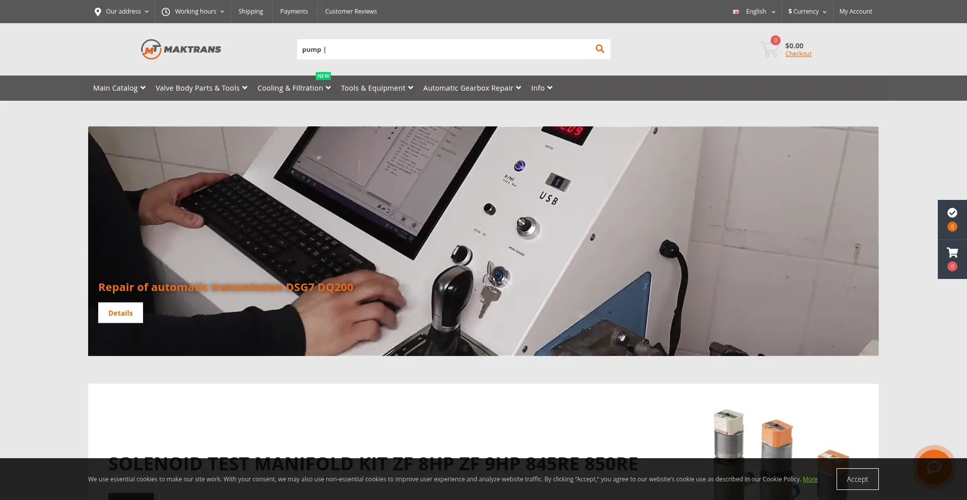 Website screenshot of Maktrans.net