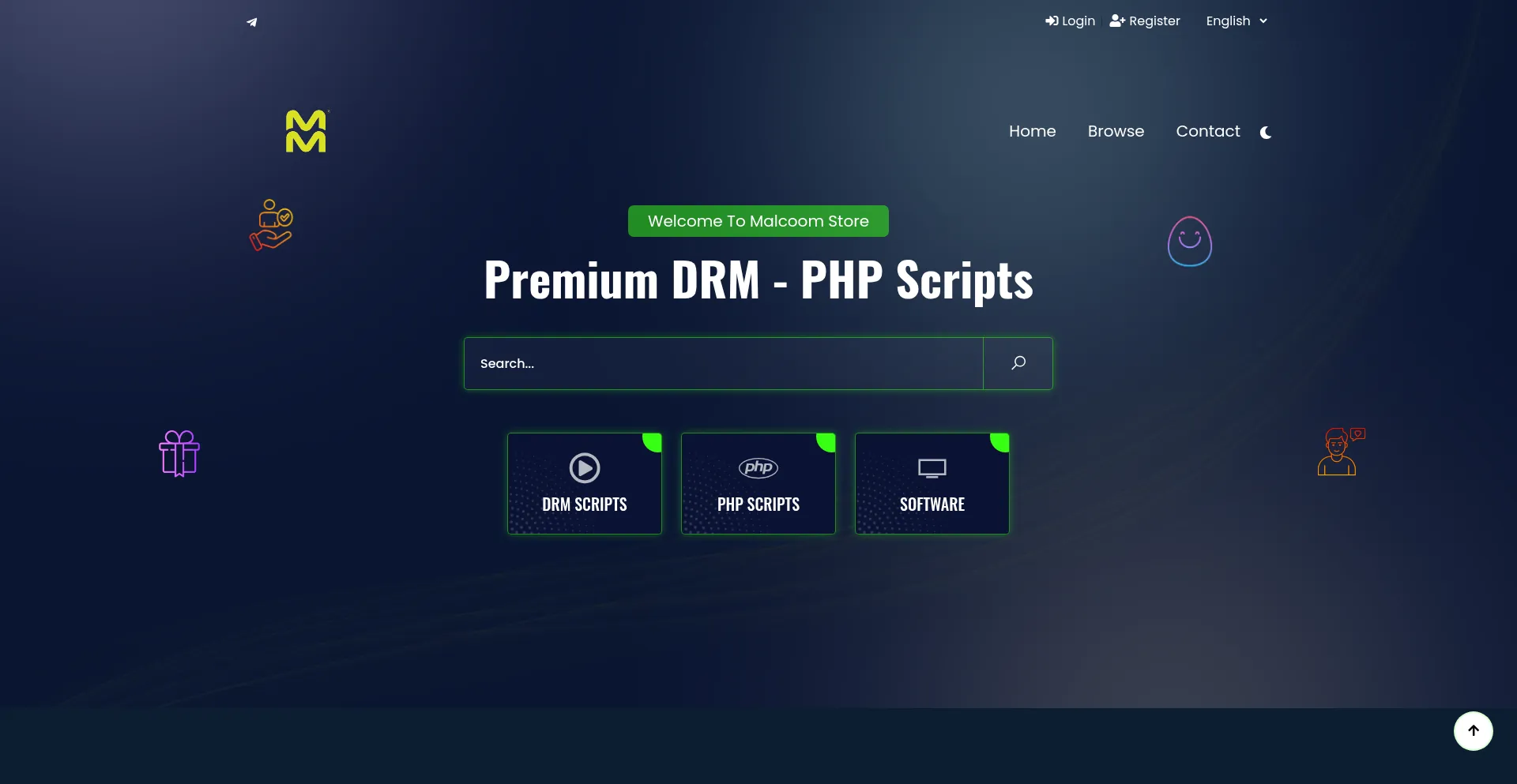 Website screenshot of Malcoom.store