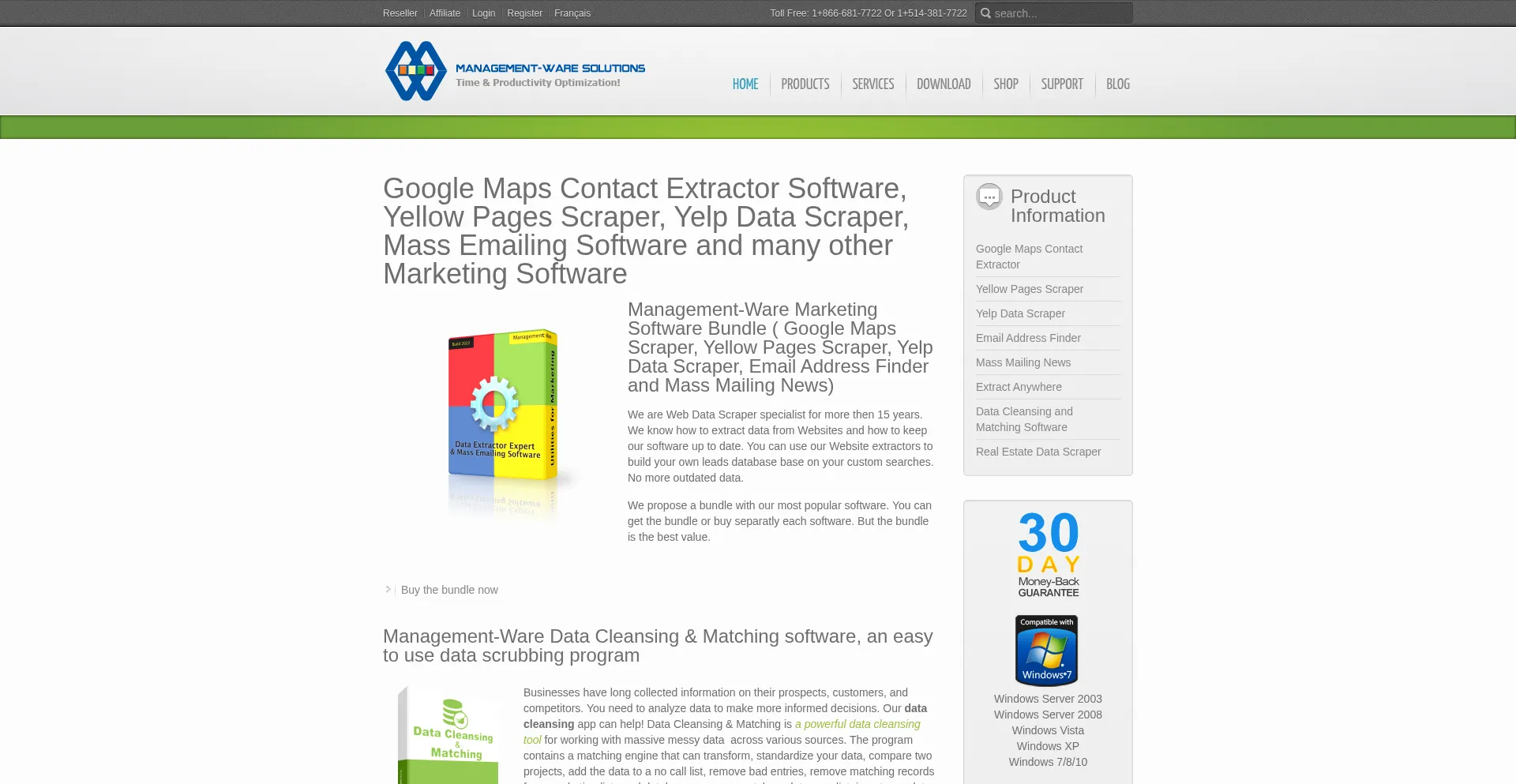 Website screenshot of Management-ware.com