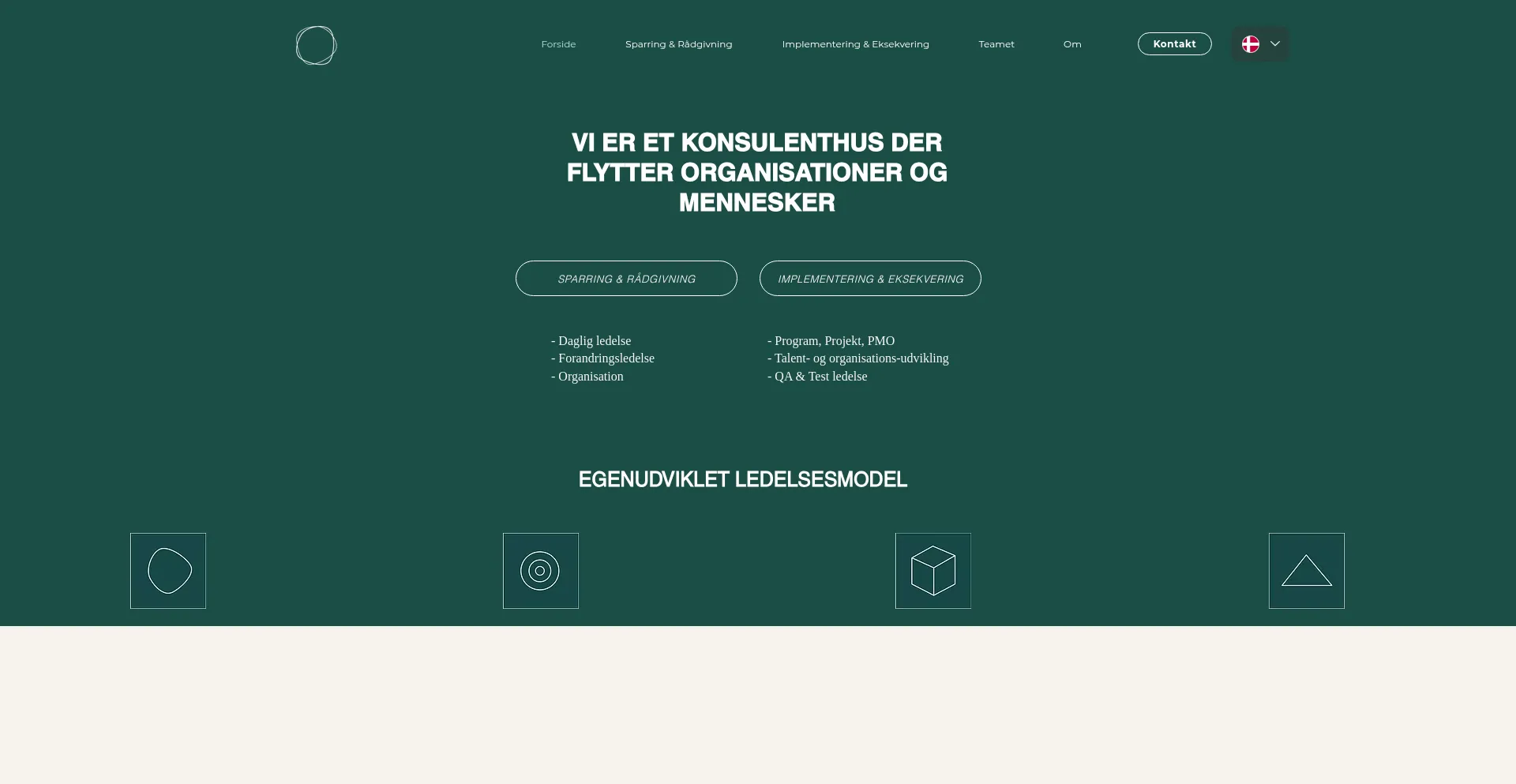 Website screenshot of Managementandmindset.dk