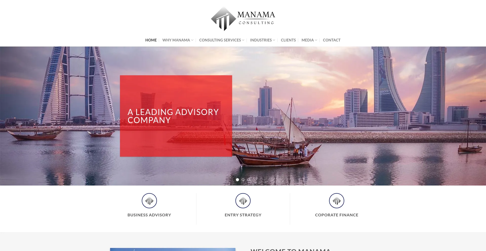 Website screenshot of Manamaconsults.com