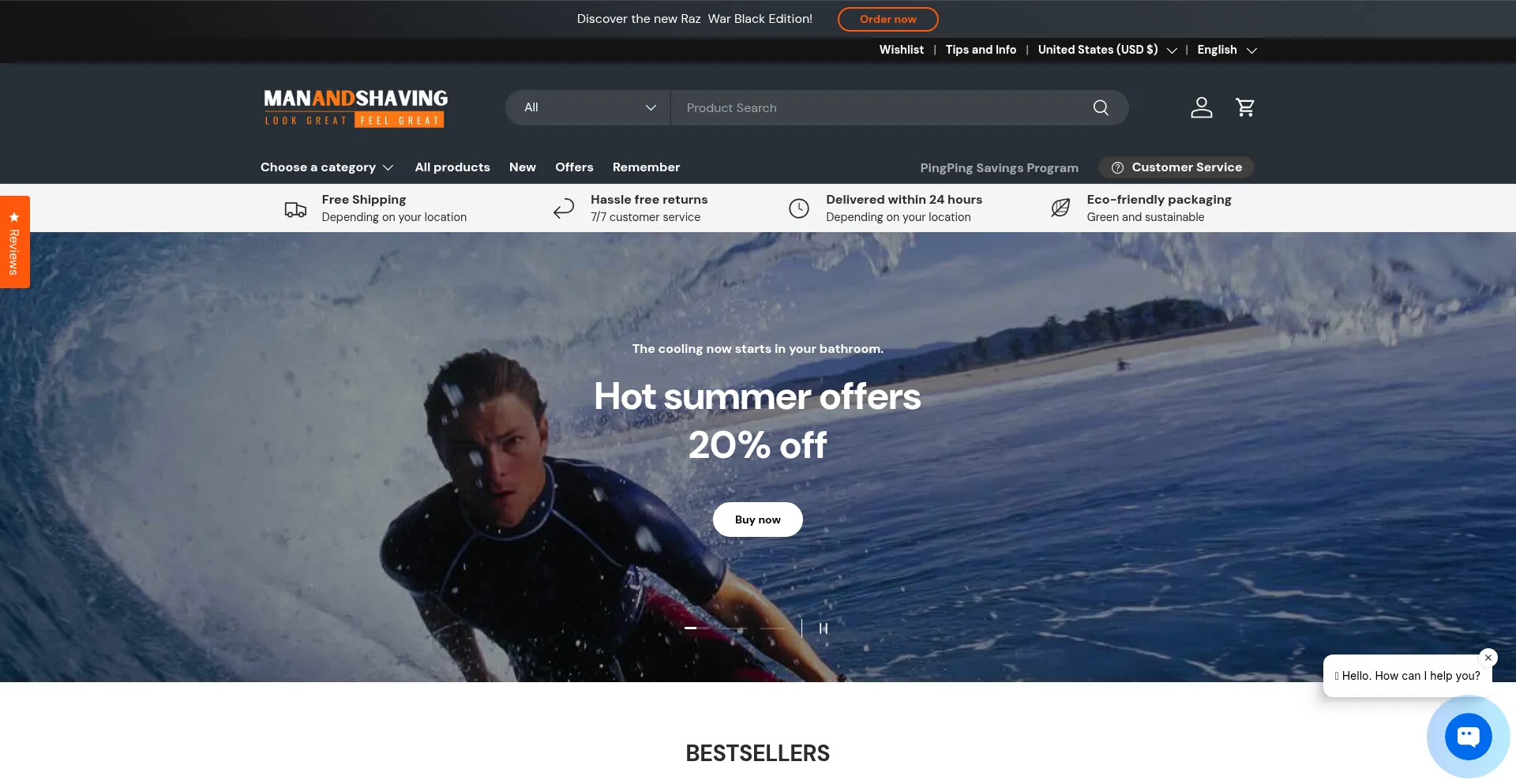 Website screenshot of Manandshaving.nl