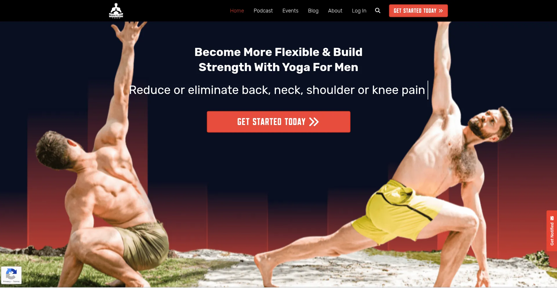 Website screenshot of Manflowyoga.com