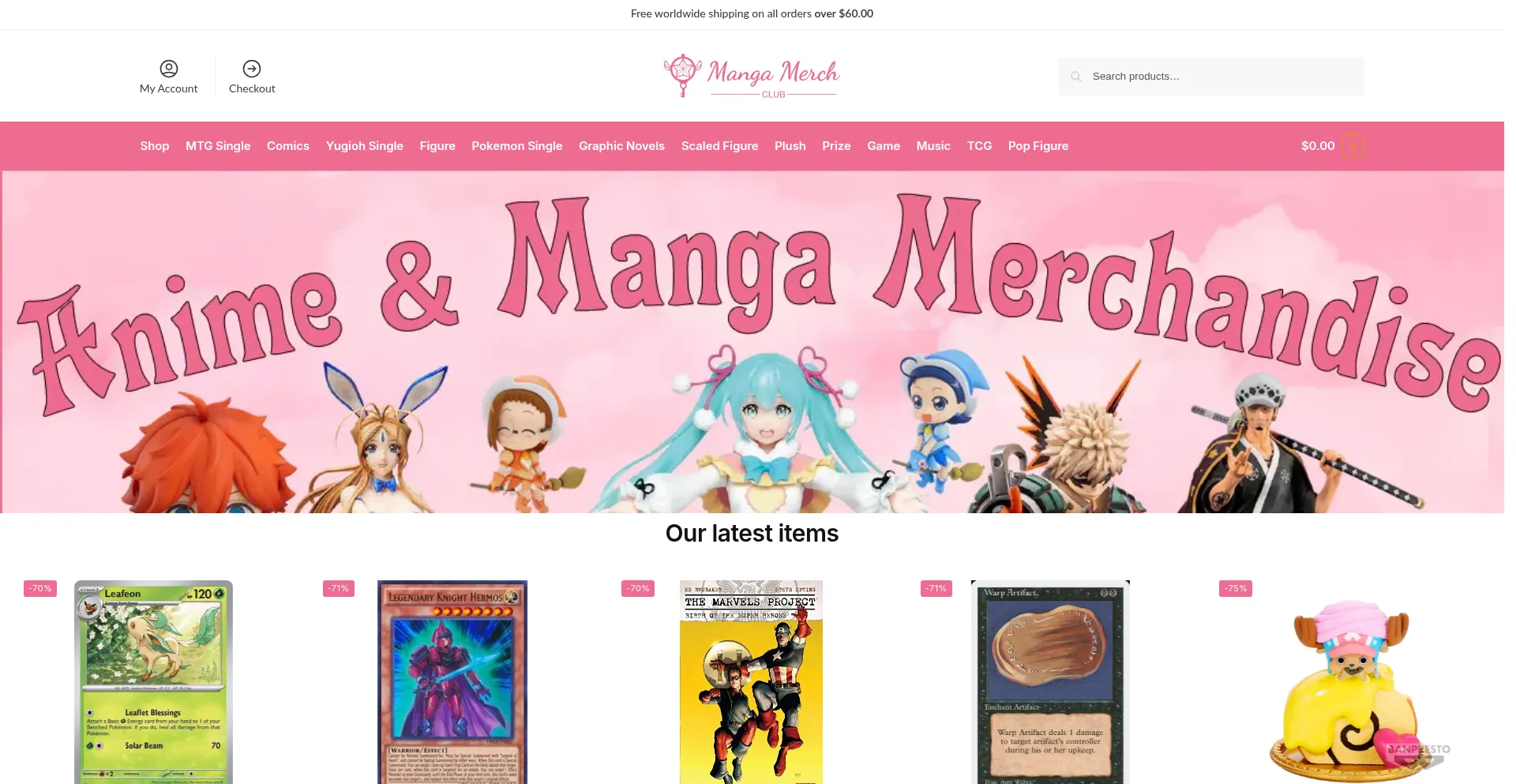 Mangamerchclub.com Screenshot