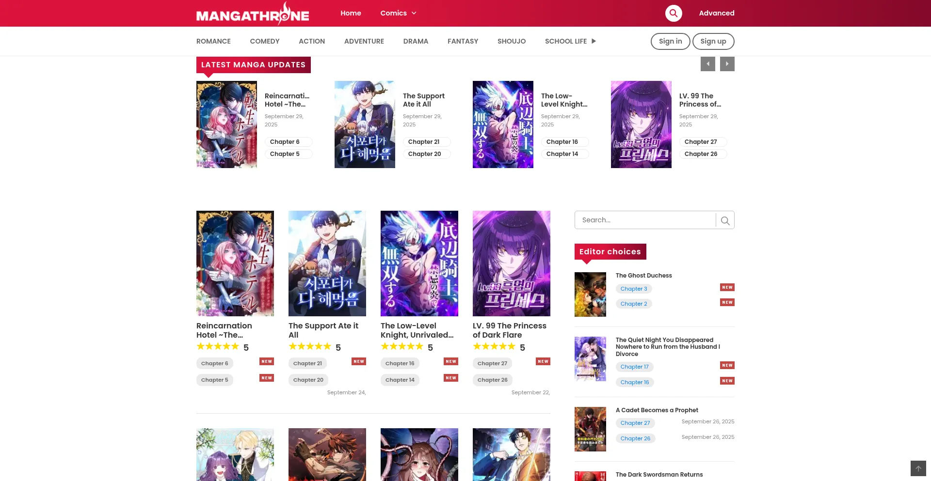 Mangathrone.com Screenshot