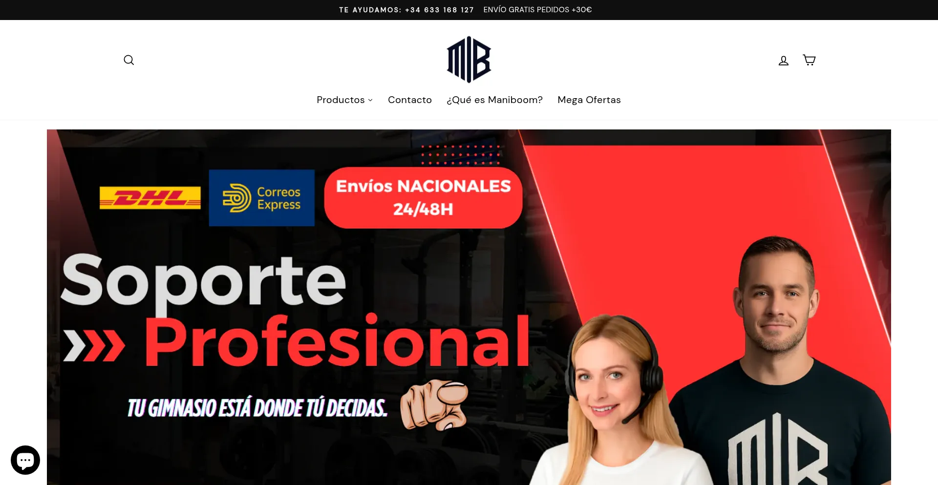 Website screenshot of Maniboom.es