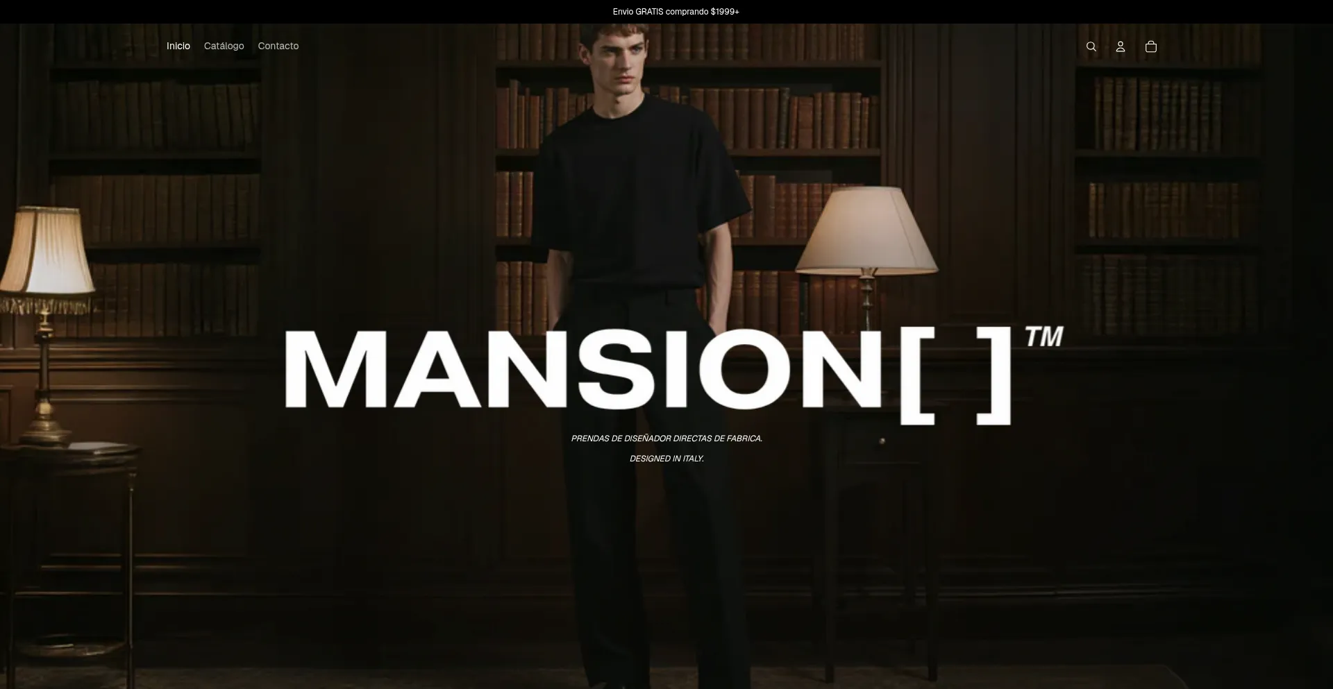 Website screenshot of Mansionblanc.com