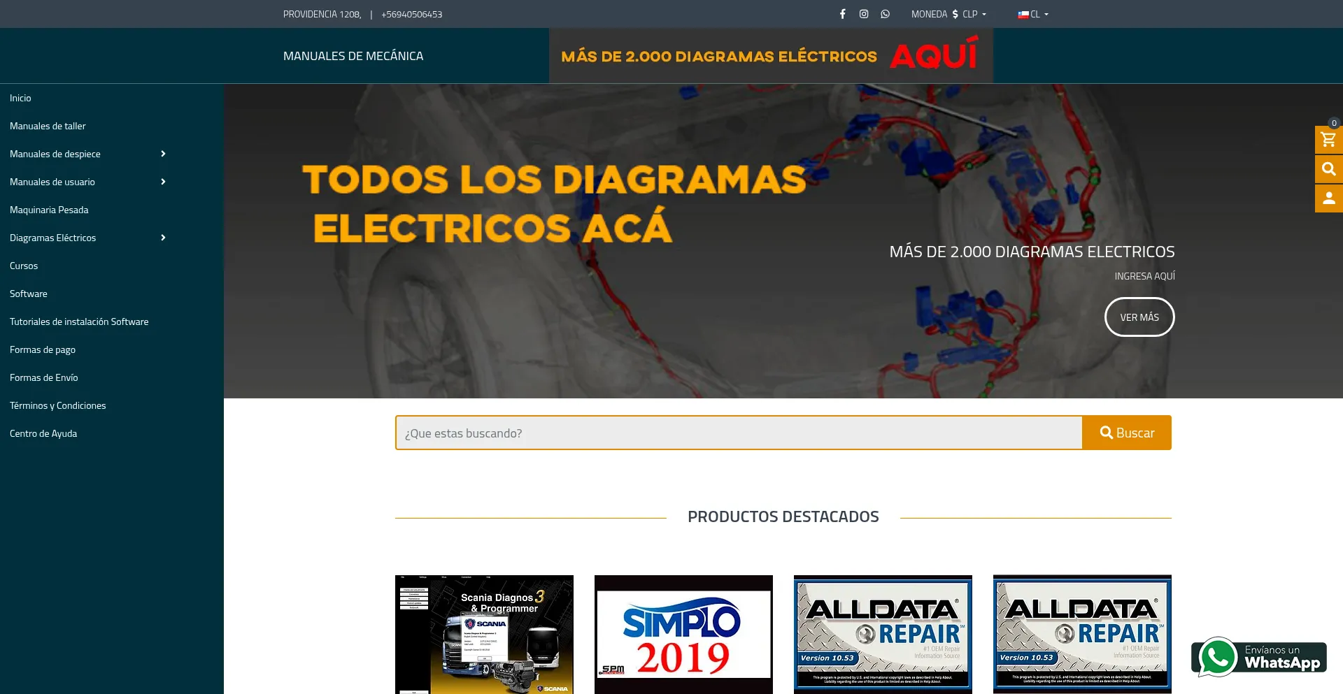 Website screenshot of Manualesdigitales.com