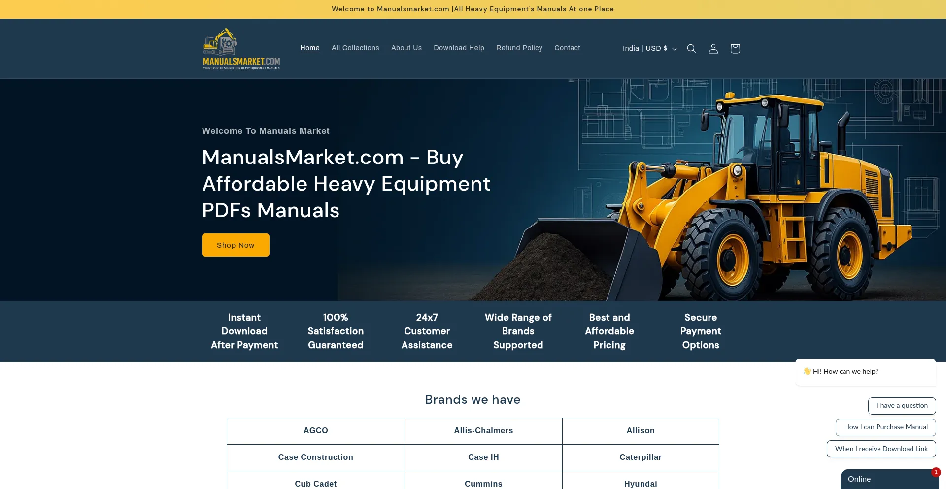 Website screenshot of Manualsmarket.com