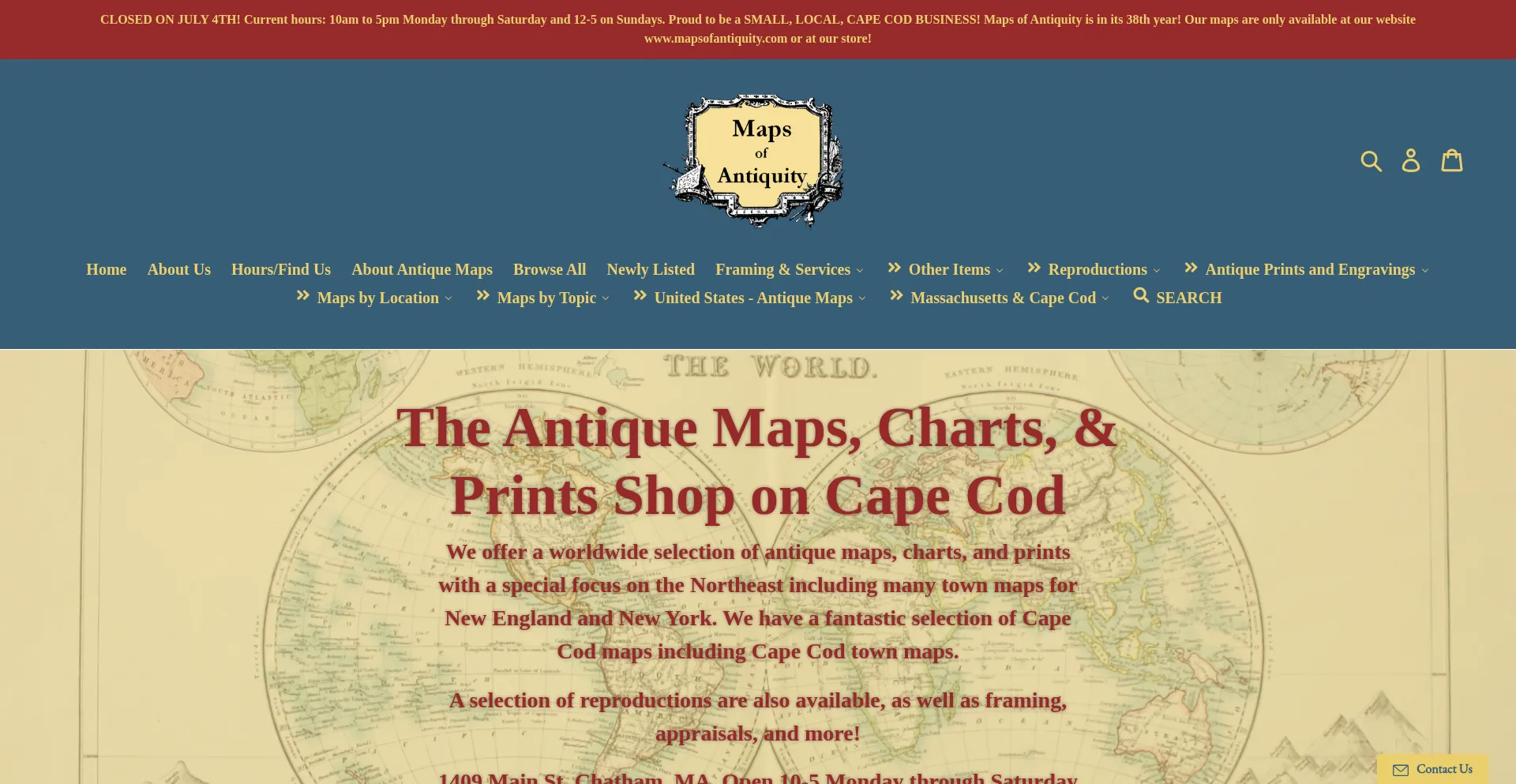 Website screenshot of Mapsofantiquity.com