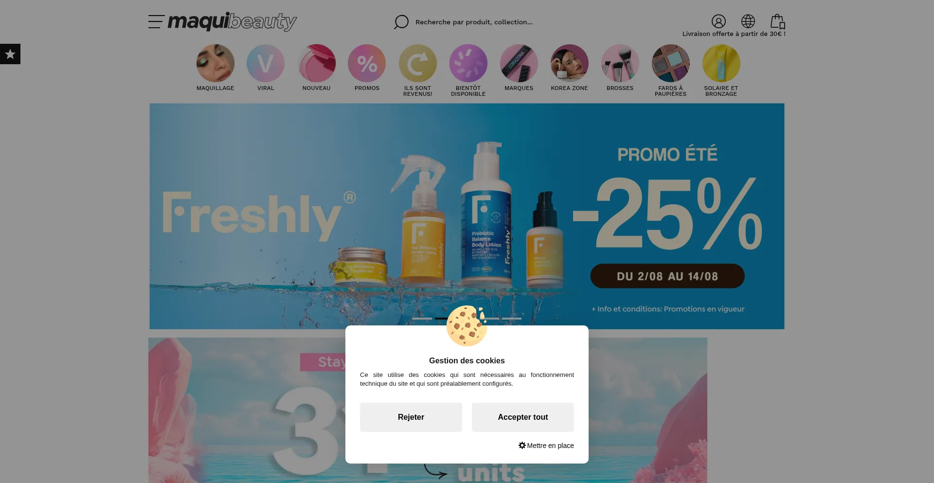 Website screenshot of Maquibeauty.fr