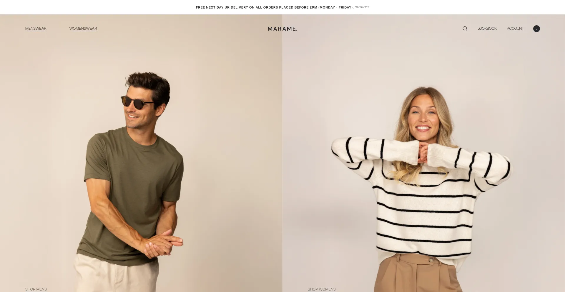 Website screenshot of Marame.com