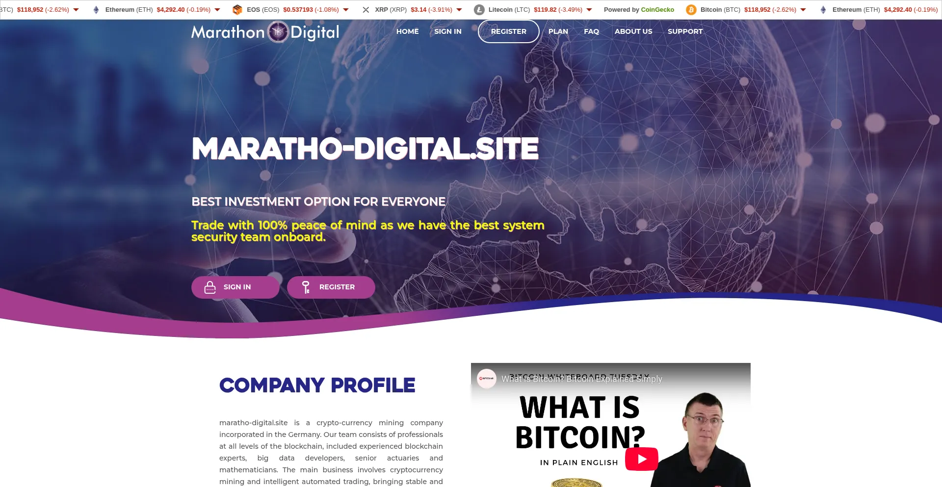 Website screenshot of Maratho-digital.site