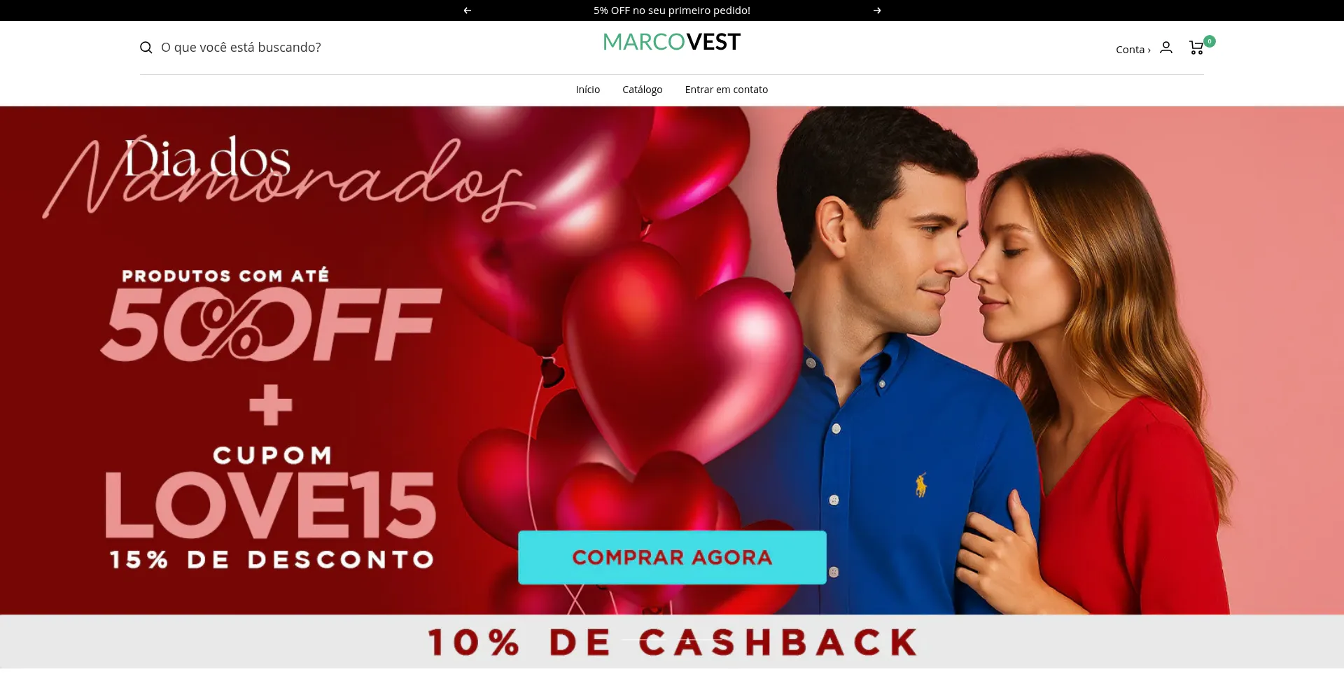Website screenshot of Marcovest.com