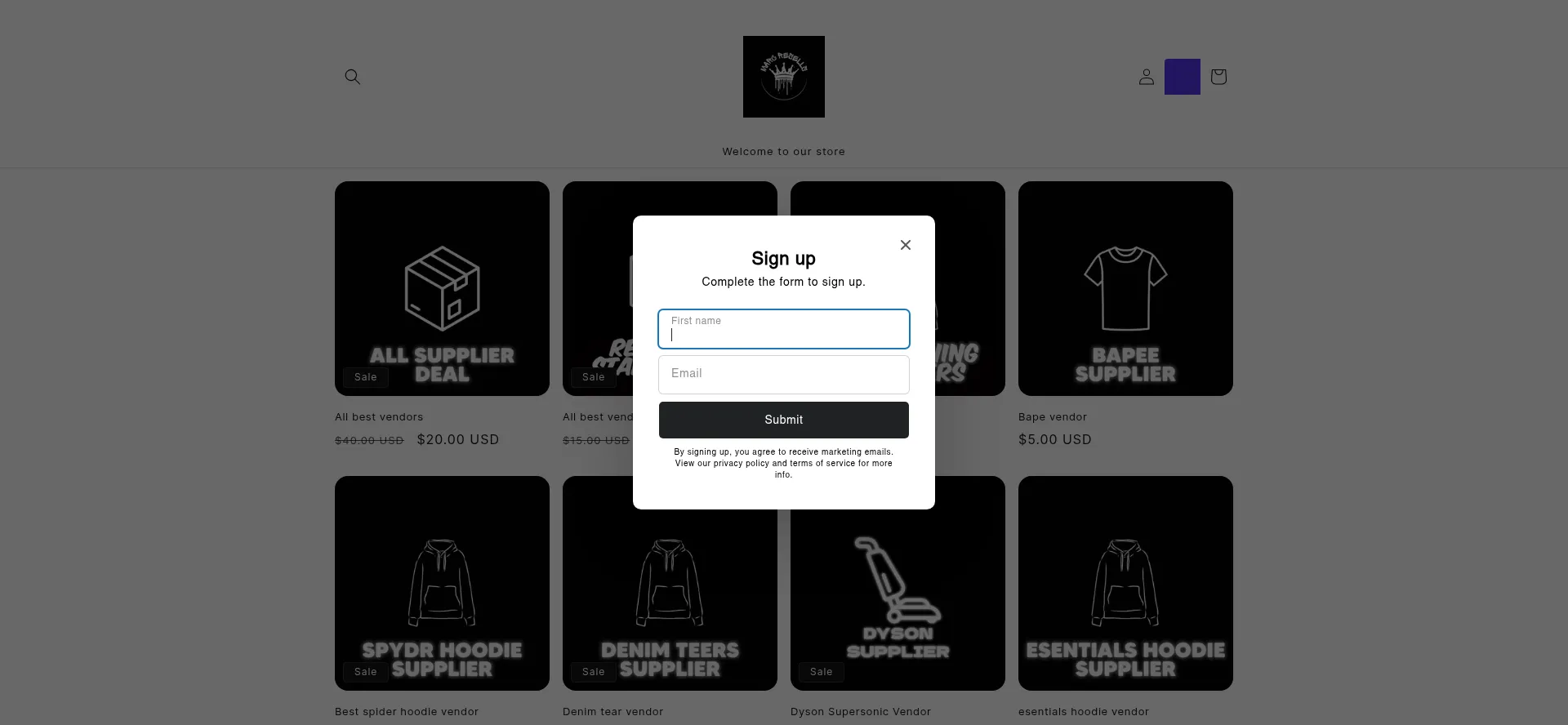 Website screenshot of Marcresell.com