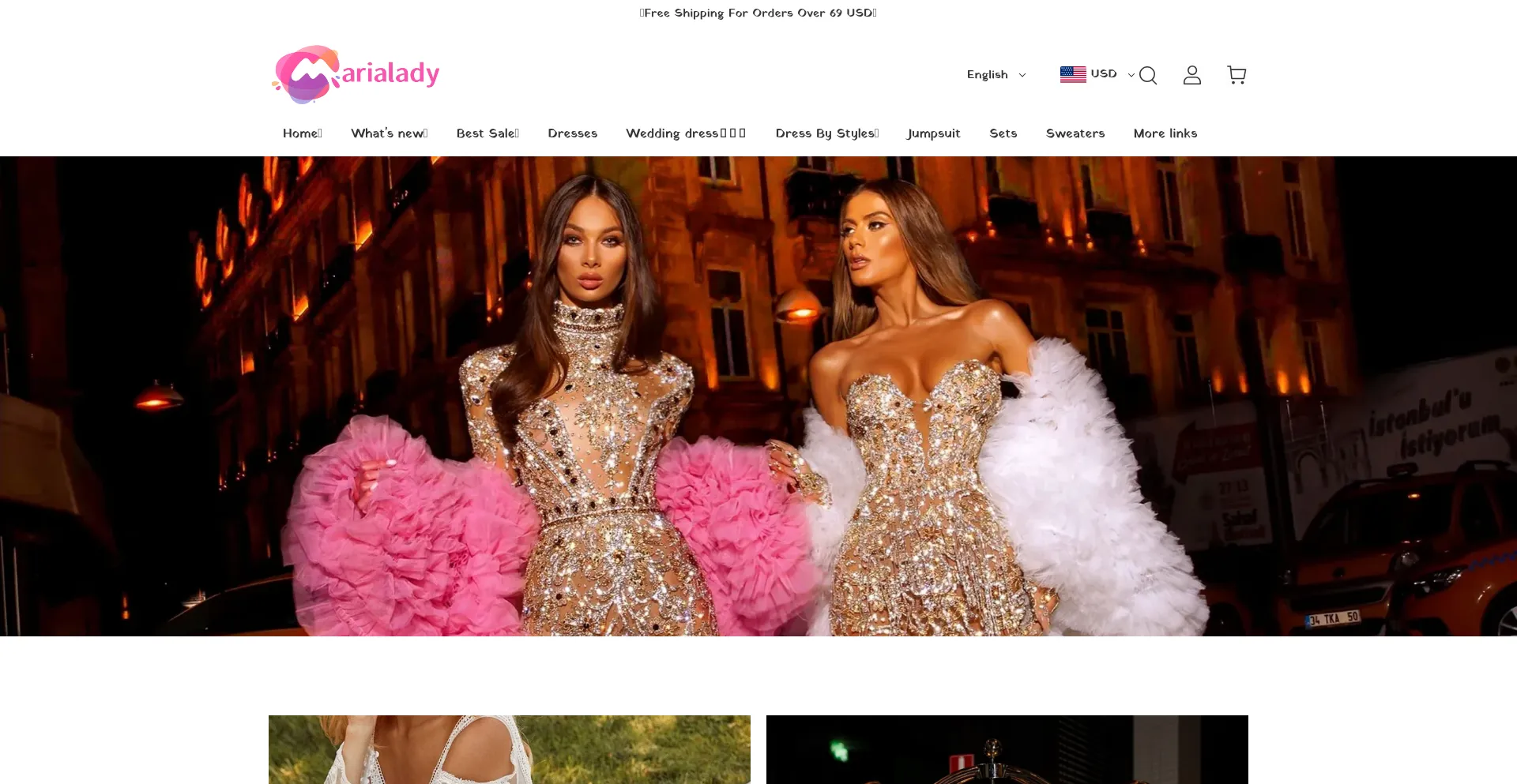 Website screenshot of Marialady.com