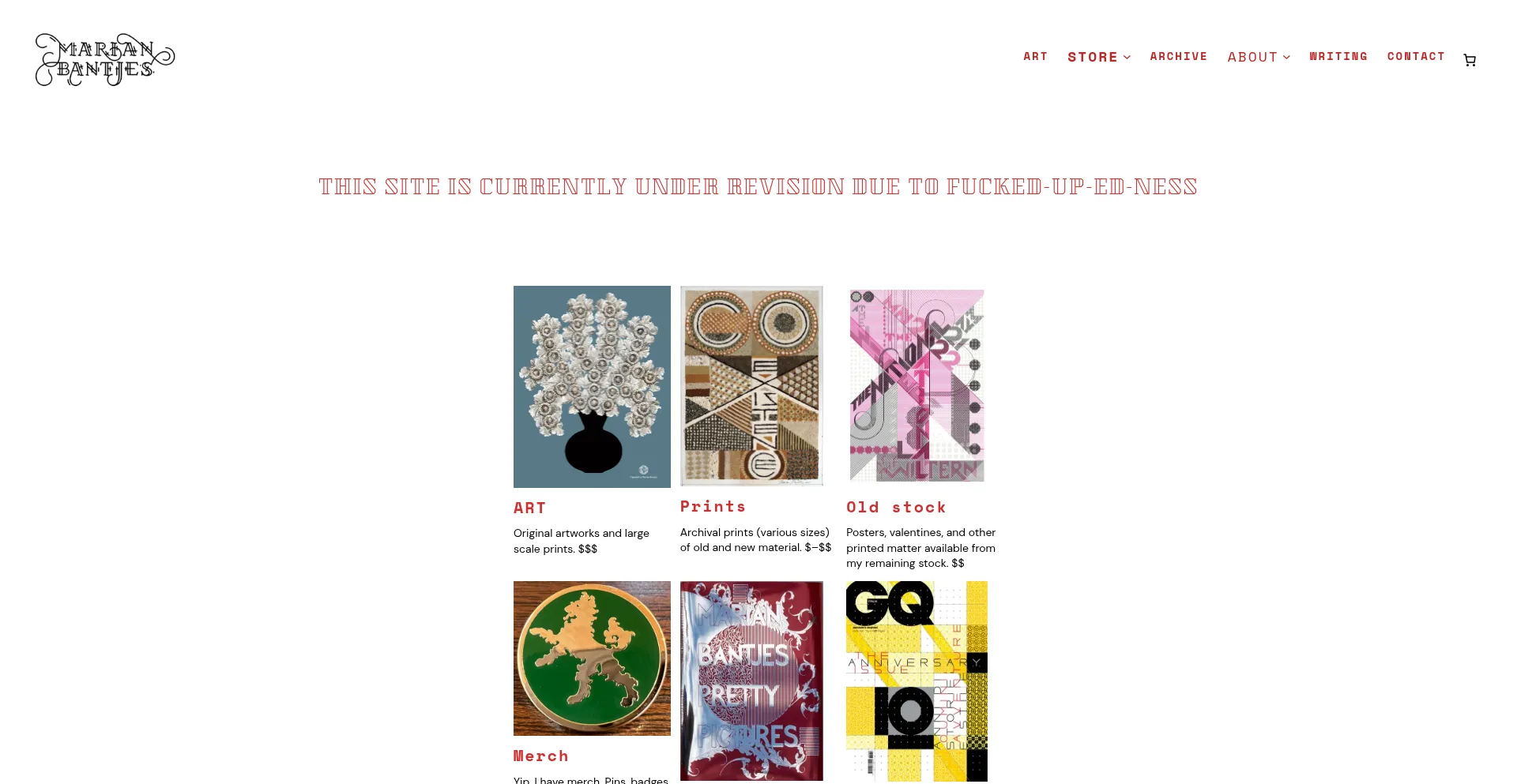 Website screenshot of Marianbantjes.com
