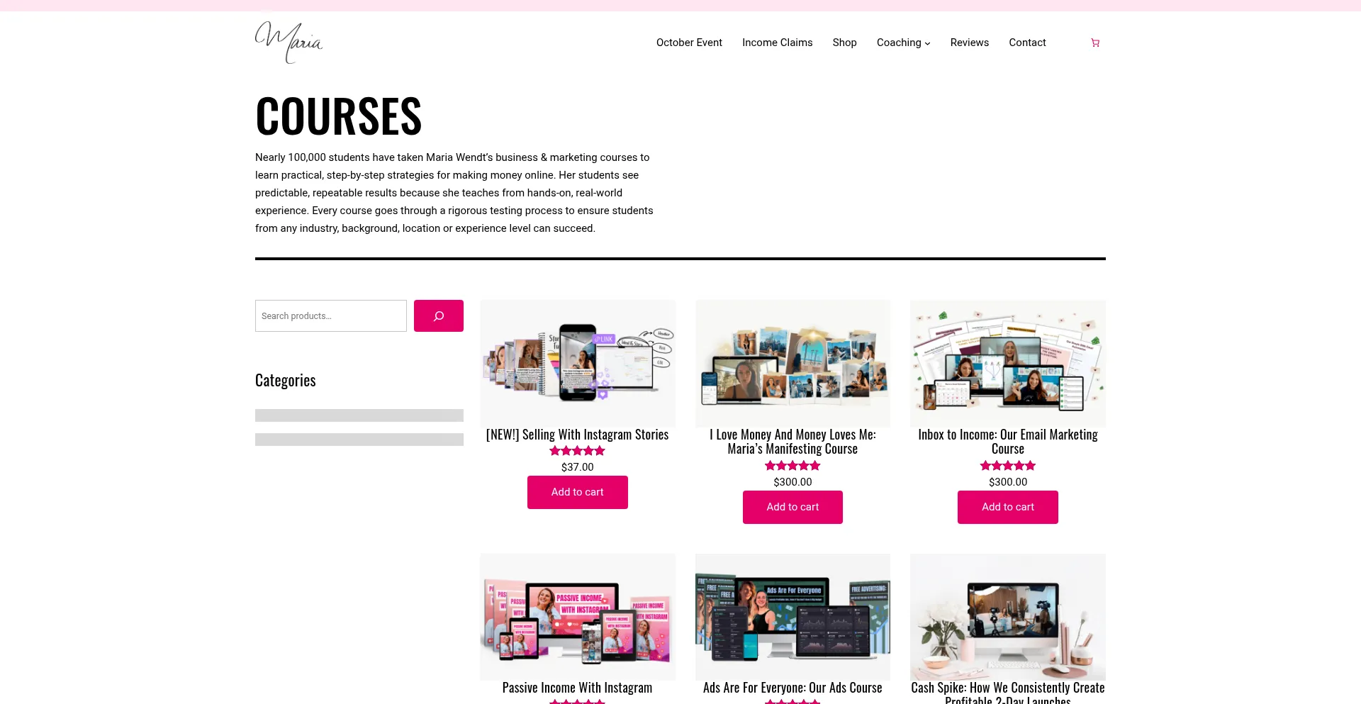 Mariawendt.com Screenshot