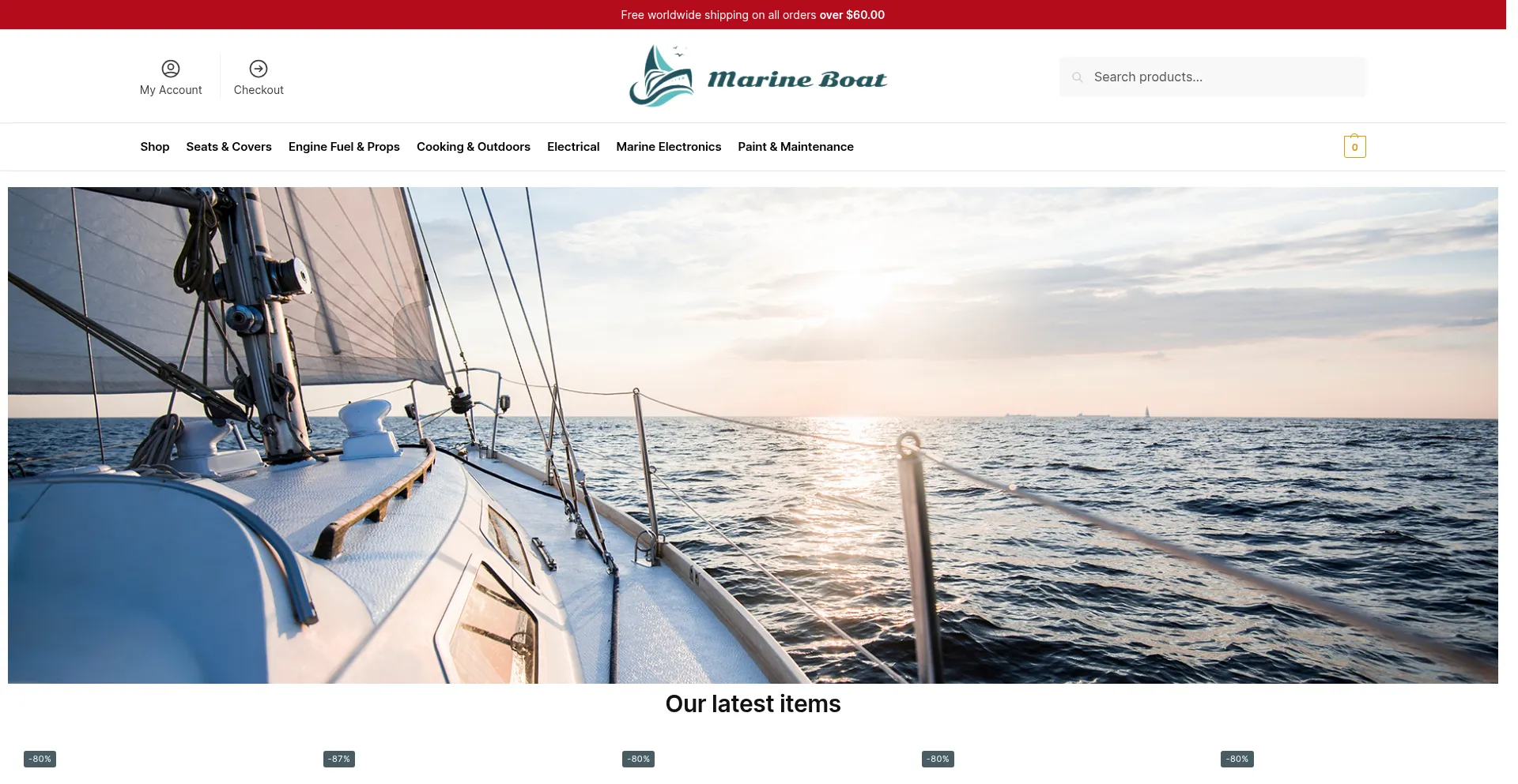 Website screenshot of Marineboatsale.com