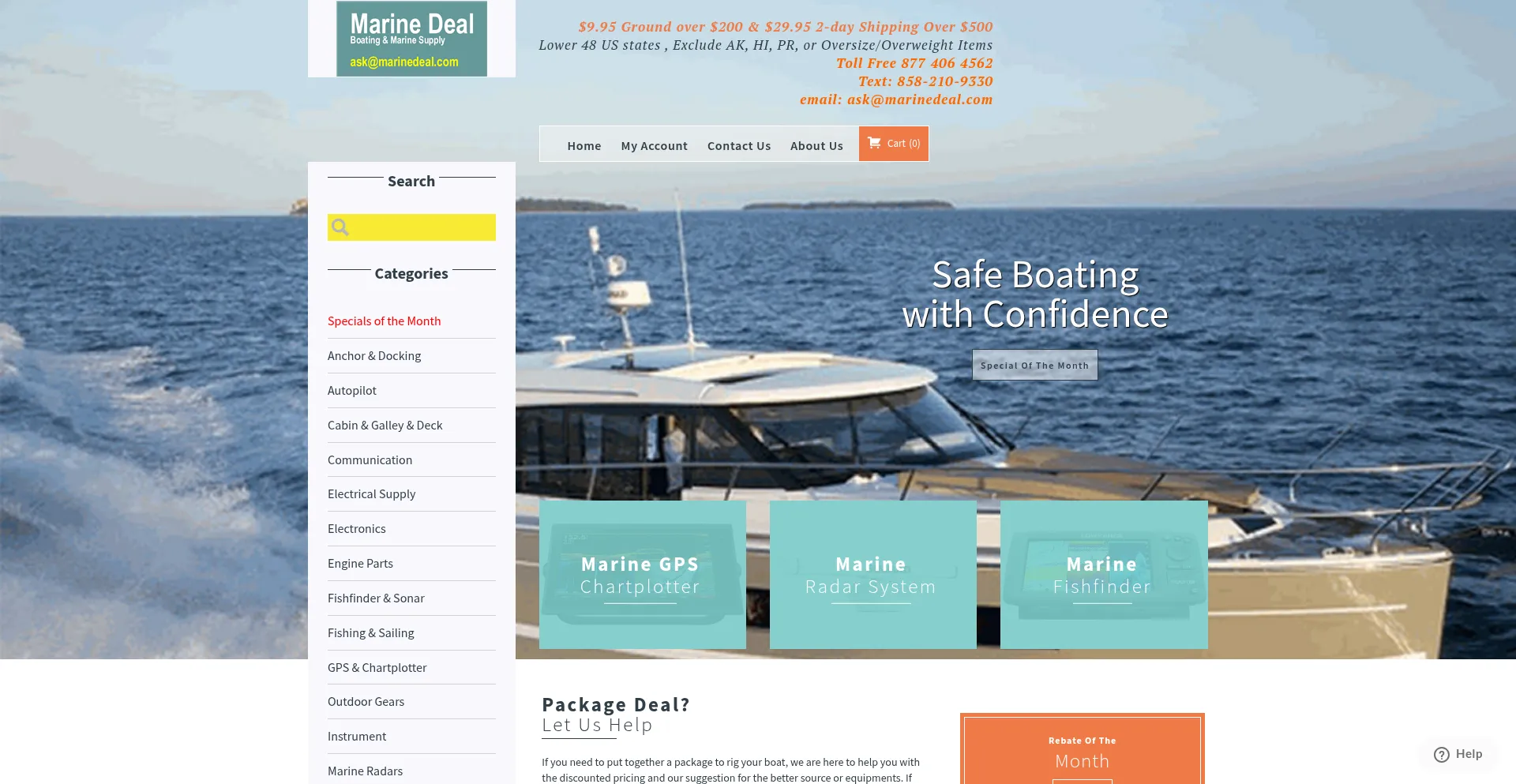 Website screenshot of Marinedeal.com