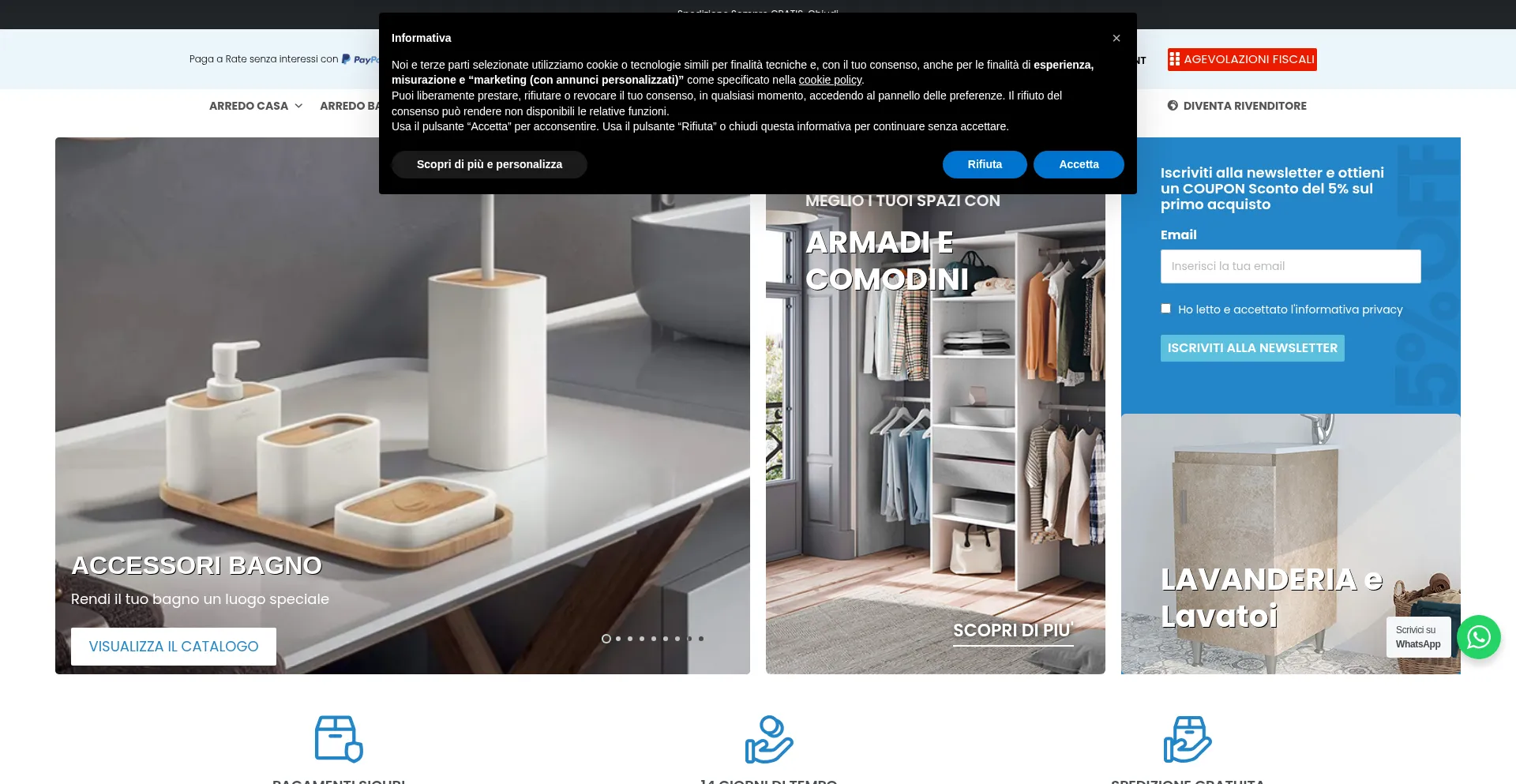 Website screenshot of Marinelligroup.eu