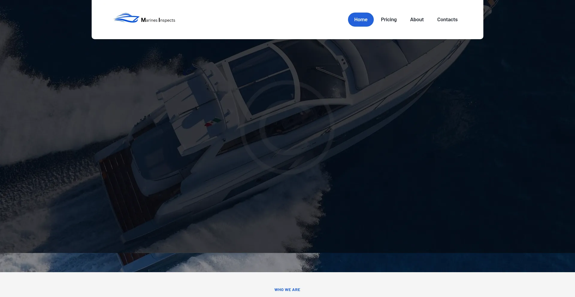 Website screenshot of Marinesinspects.com