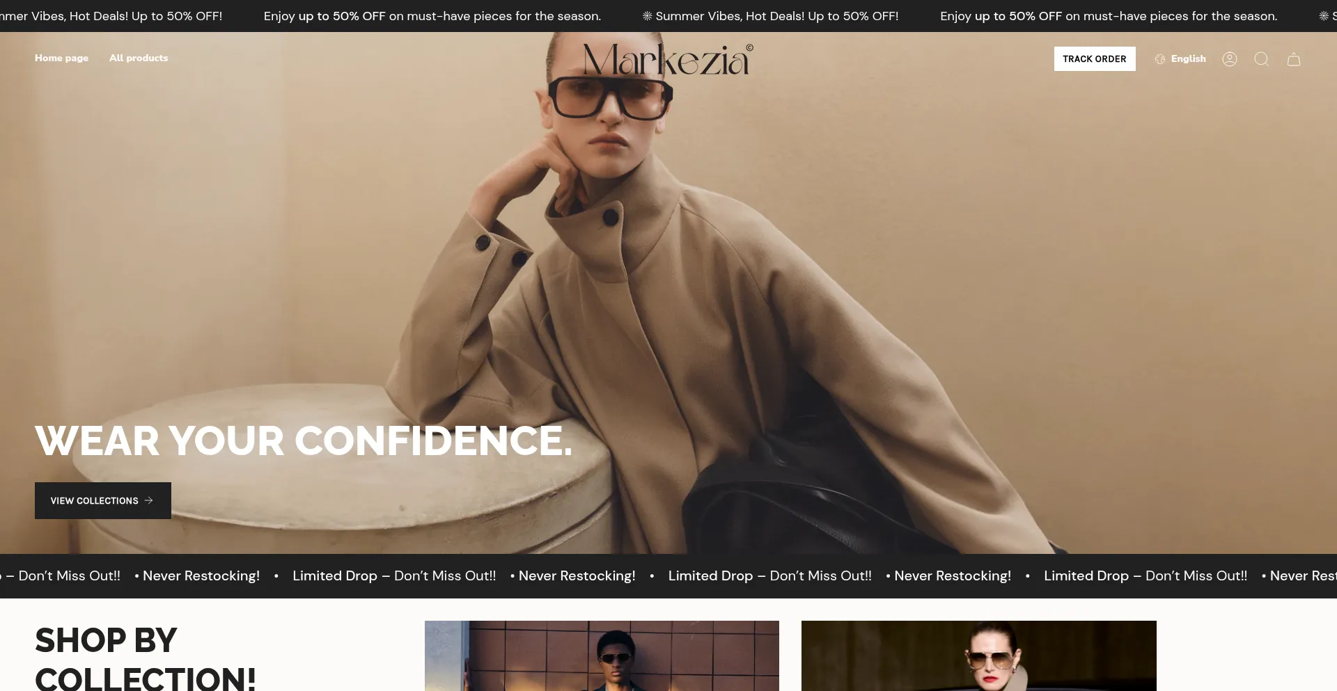 Website screenshot of Markezia.com