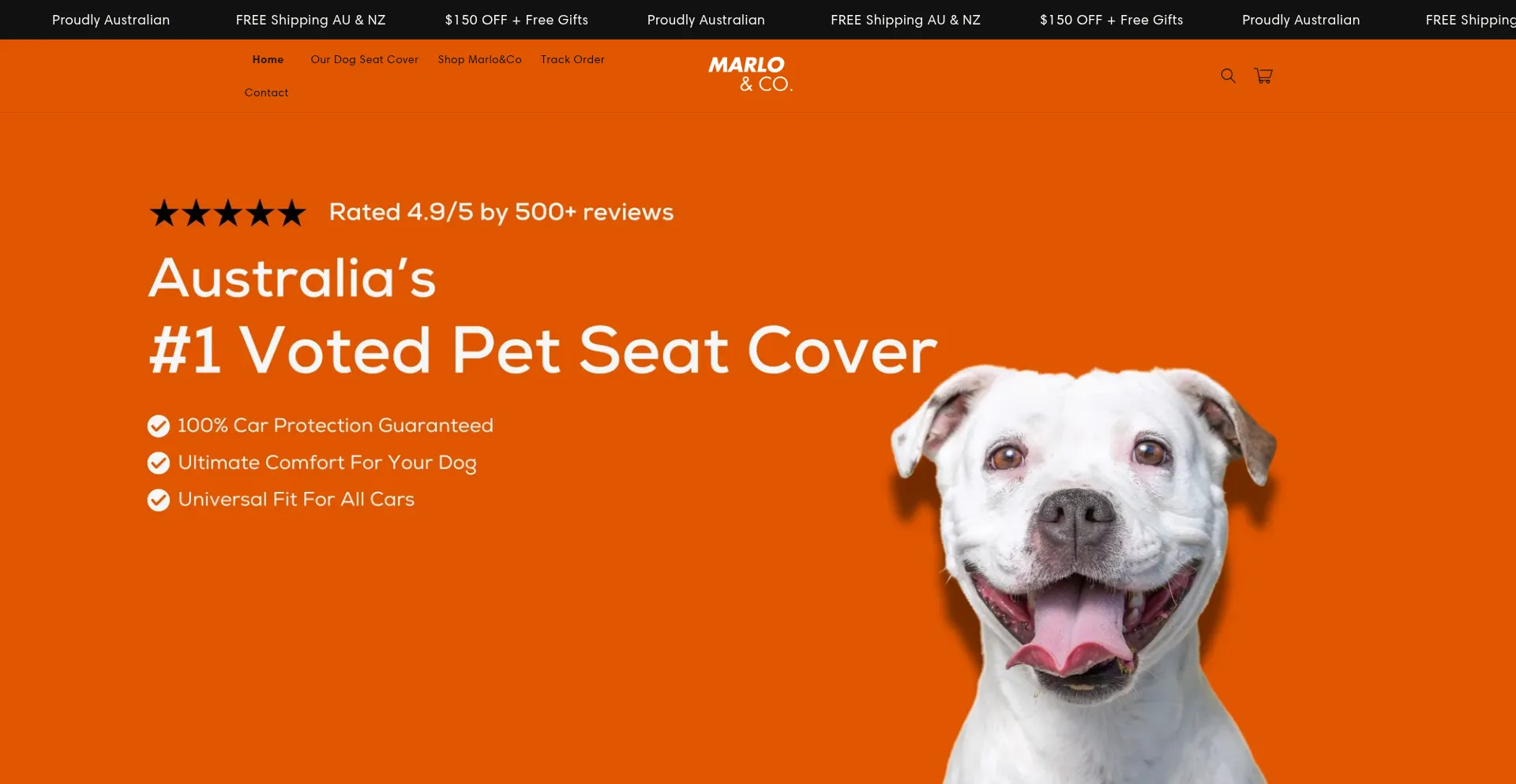 Website screenshot of Marloandco.com