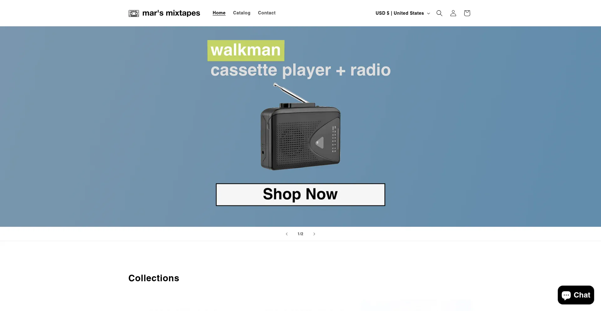 Website screenshot of Marsmixtapes.com