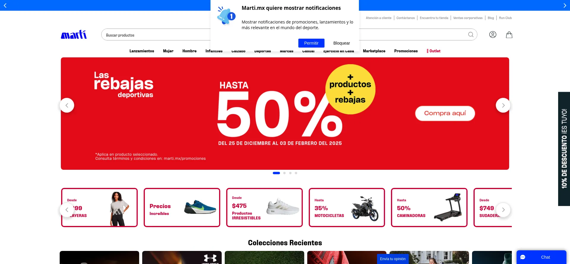 Website screenshot of Marti.mx