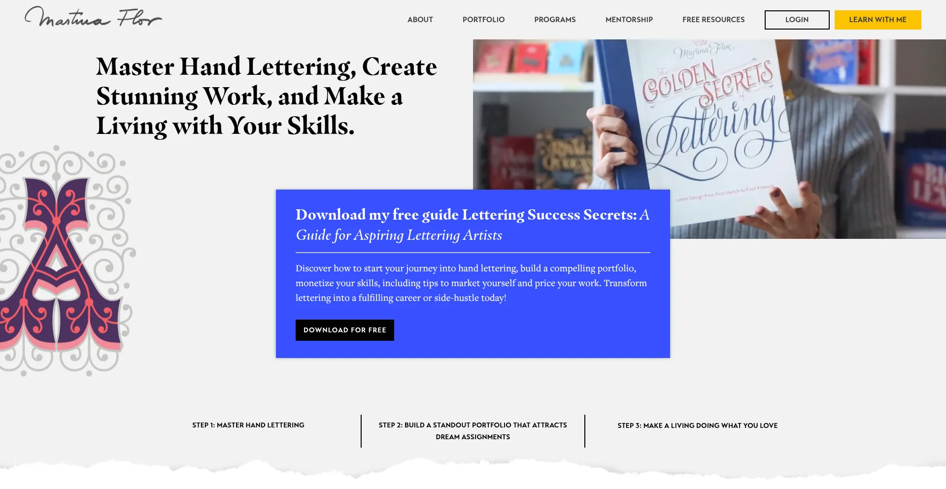 Website screenshot of Martinaflor.com