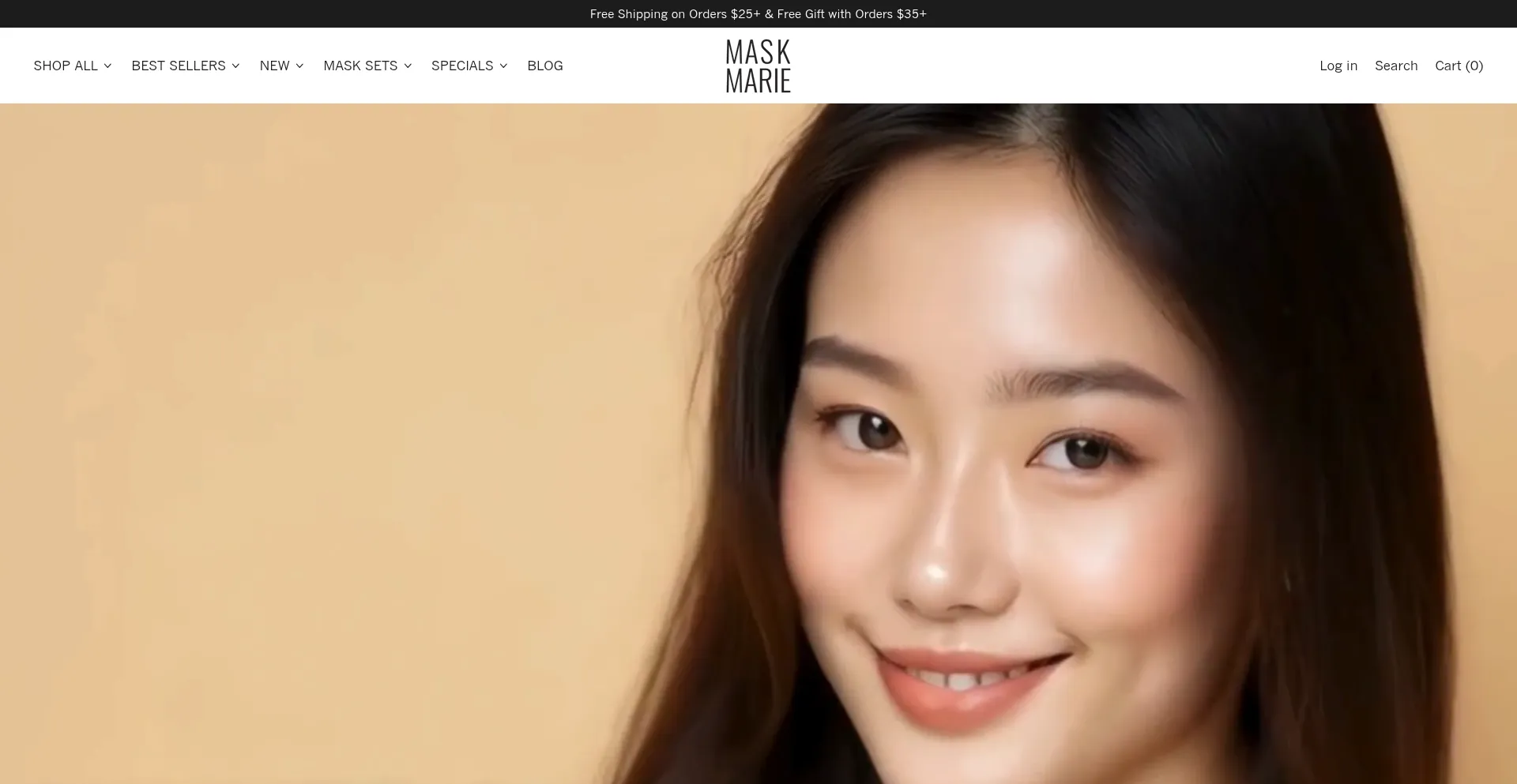 Website screenshot of Maskmarie.com
