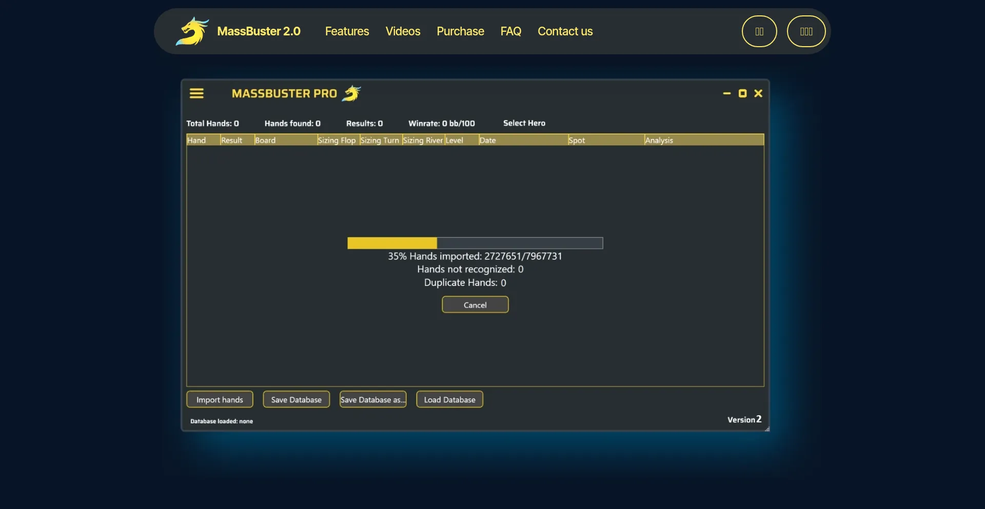 Website screenshot of Massbuster.com