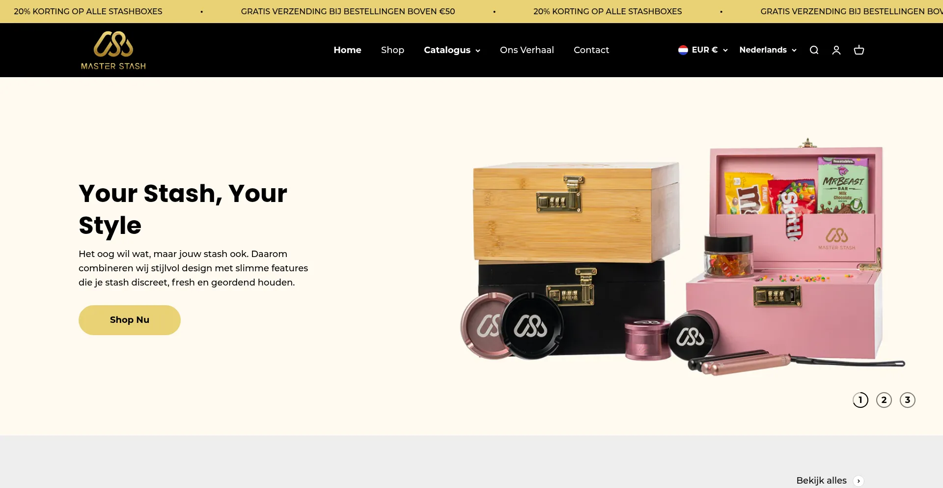 Website screenshot of Masterstash.nl