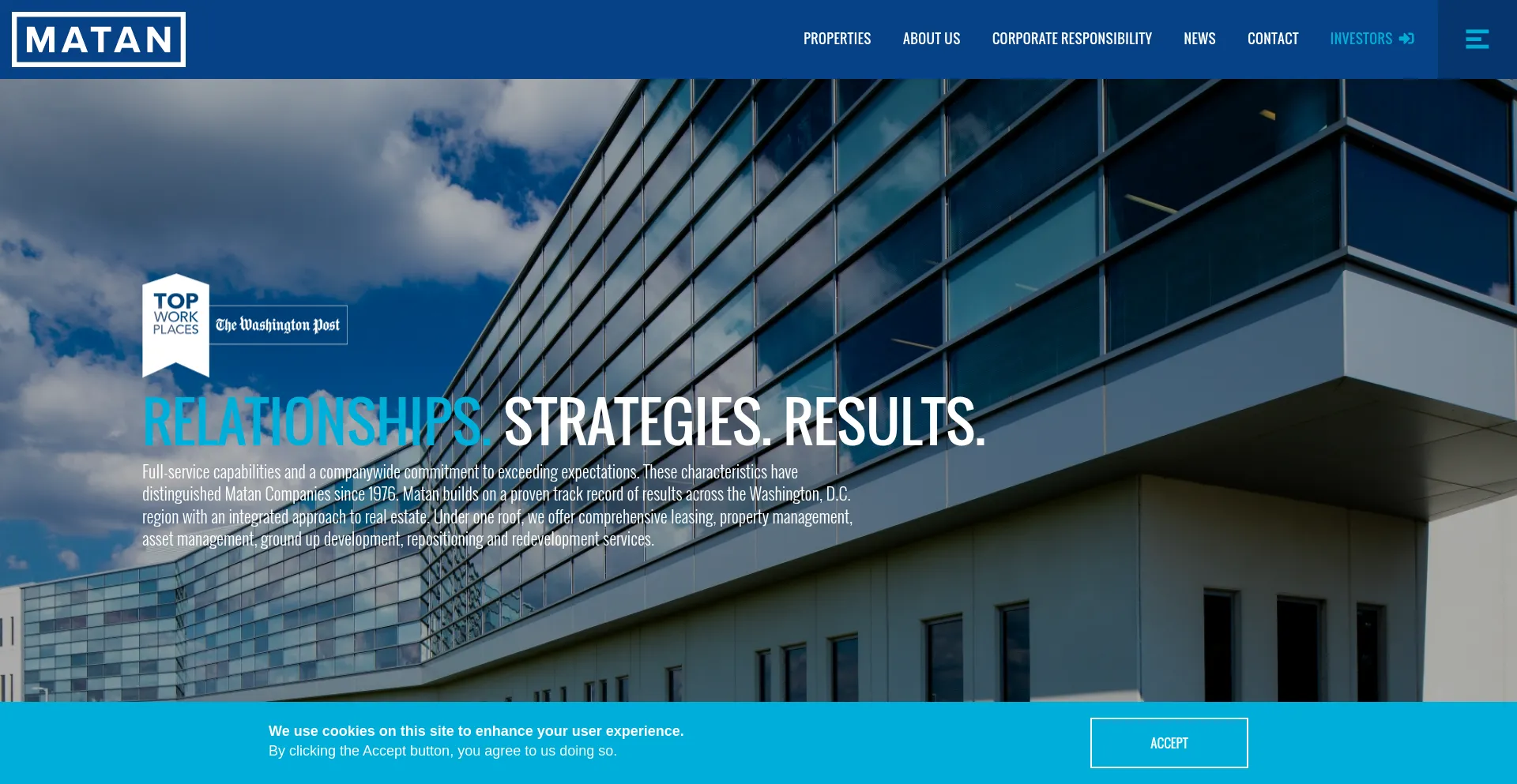 Website screenshot of Mataninc.com