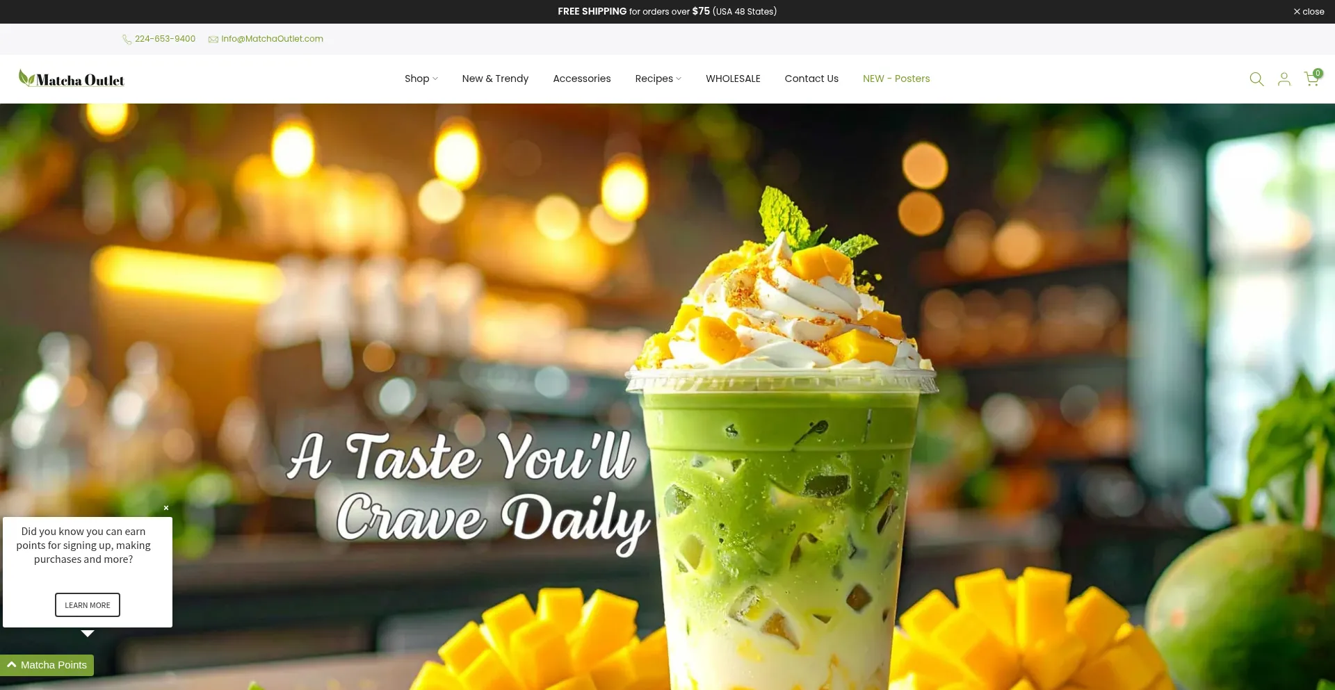 Website screenshot of Matchaccino.com