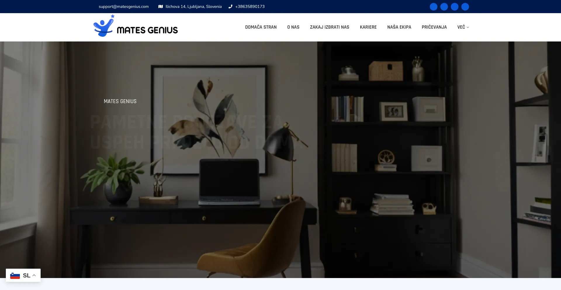 Website screenshot of Matesgenius.com