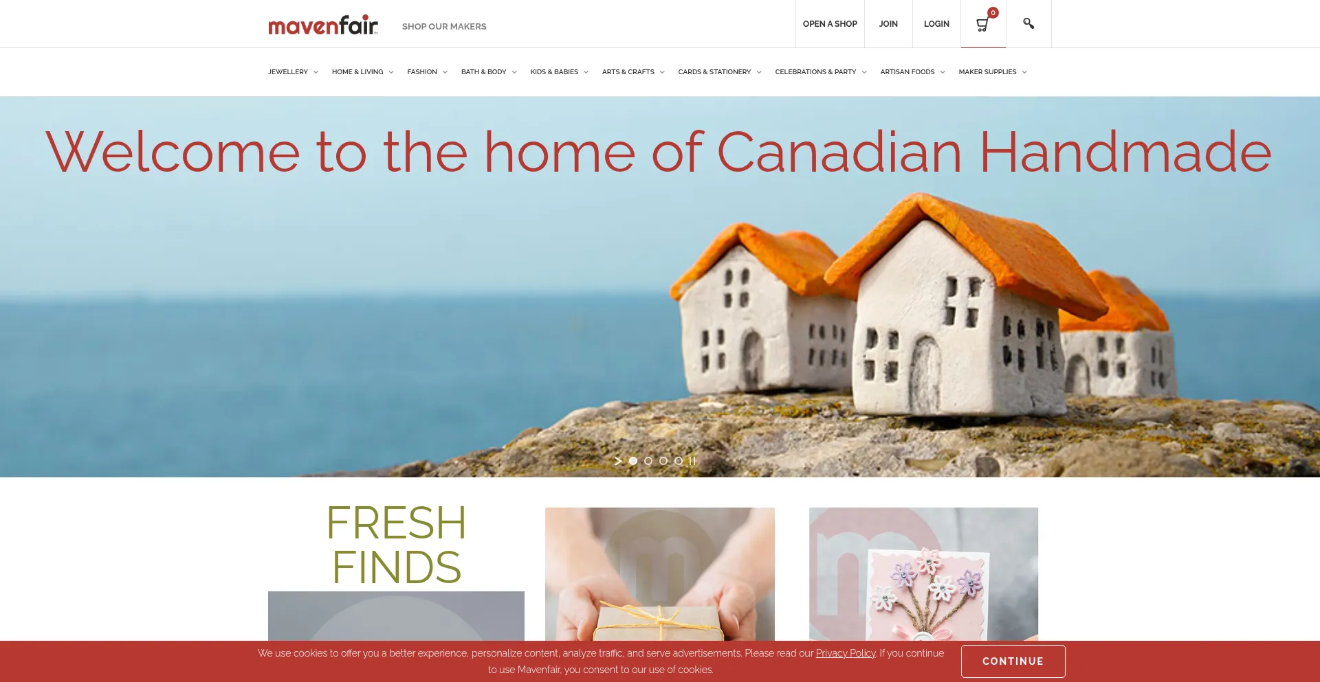 Website screenshot of Mavenfair.ca