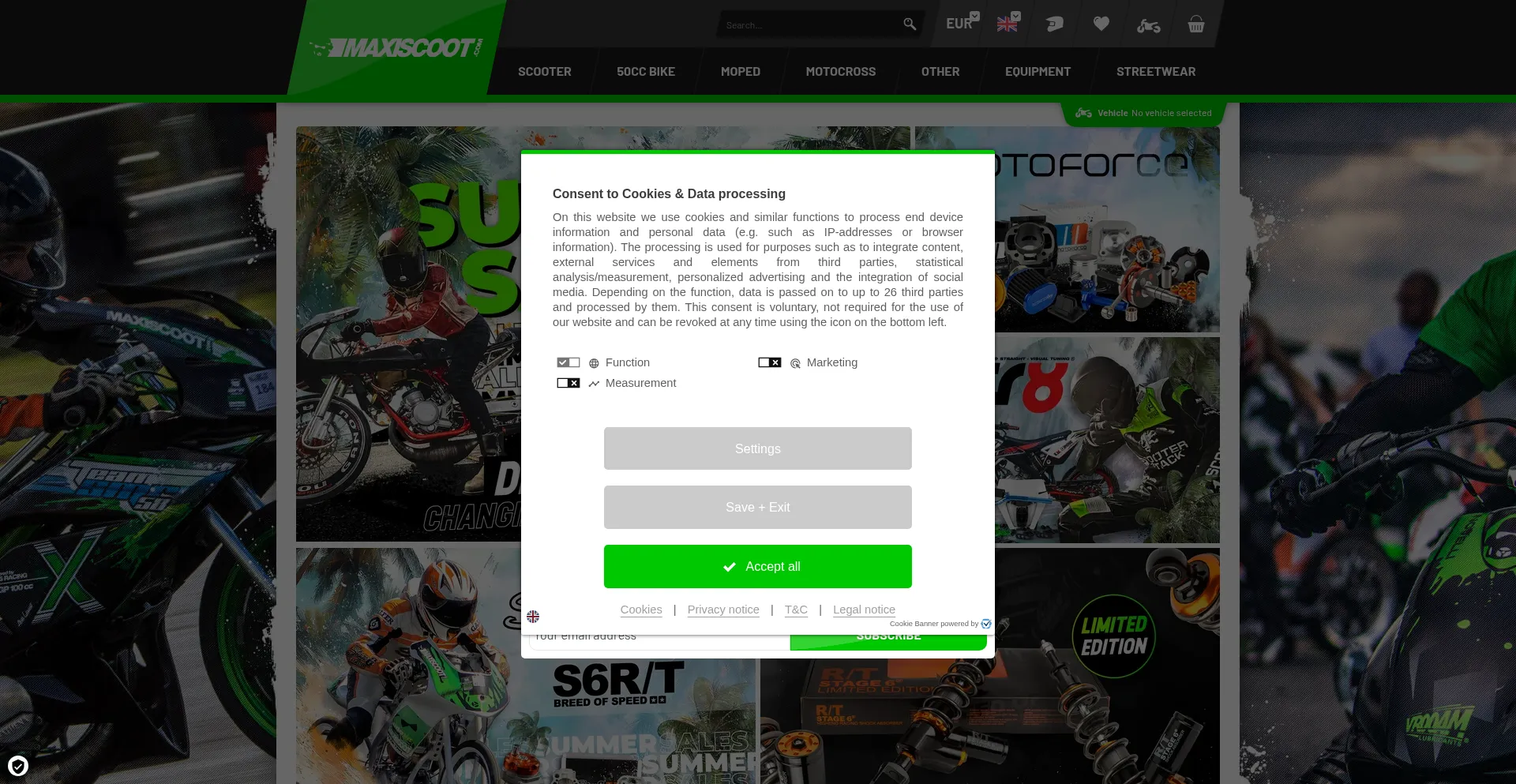Website screenshot of Maxiscoot.com