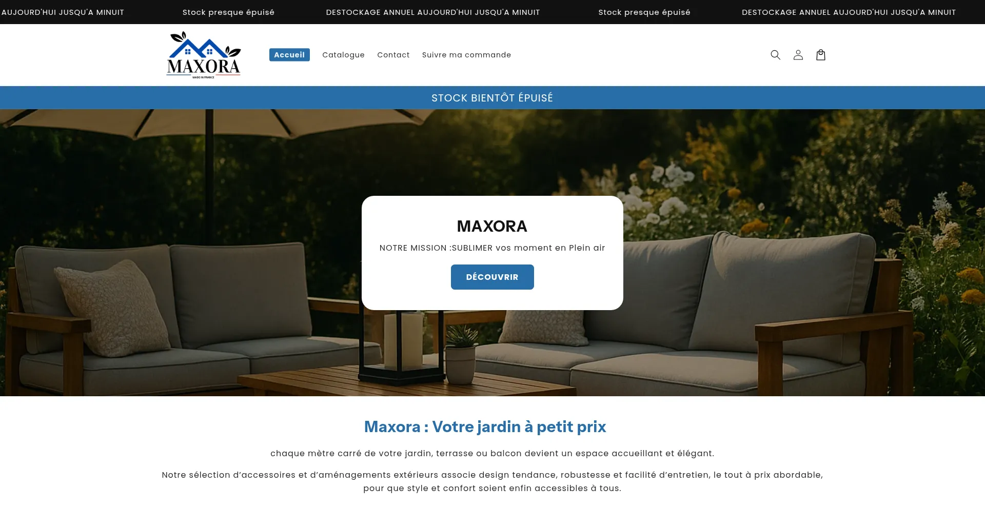 Website screenshot of Maxora-paris.com